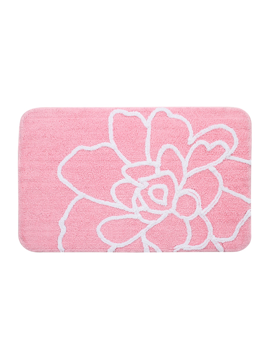 

Saral Home Pink & White Rectangular Bath Rug