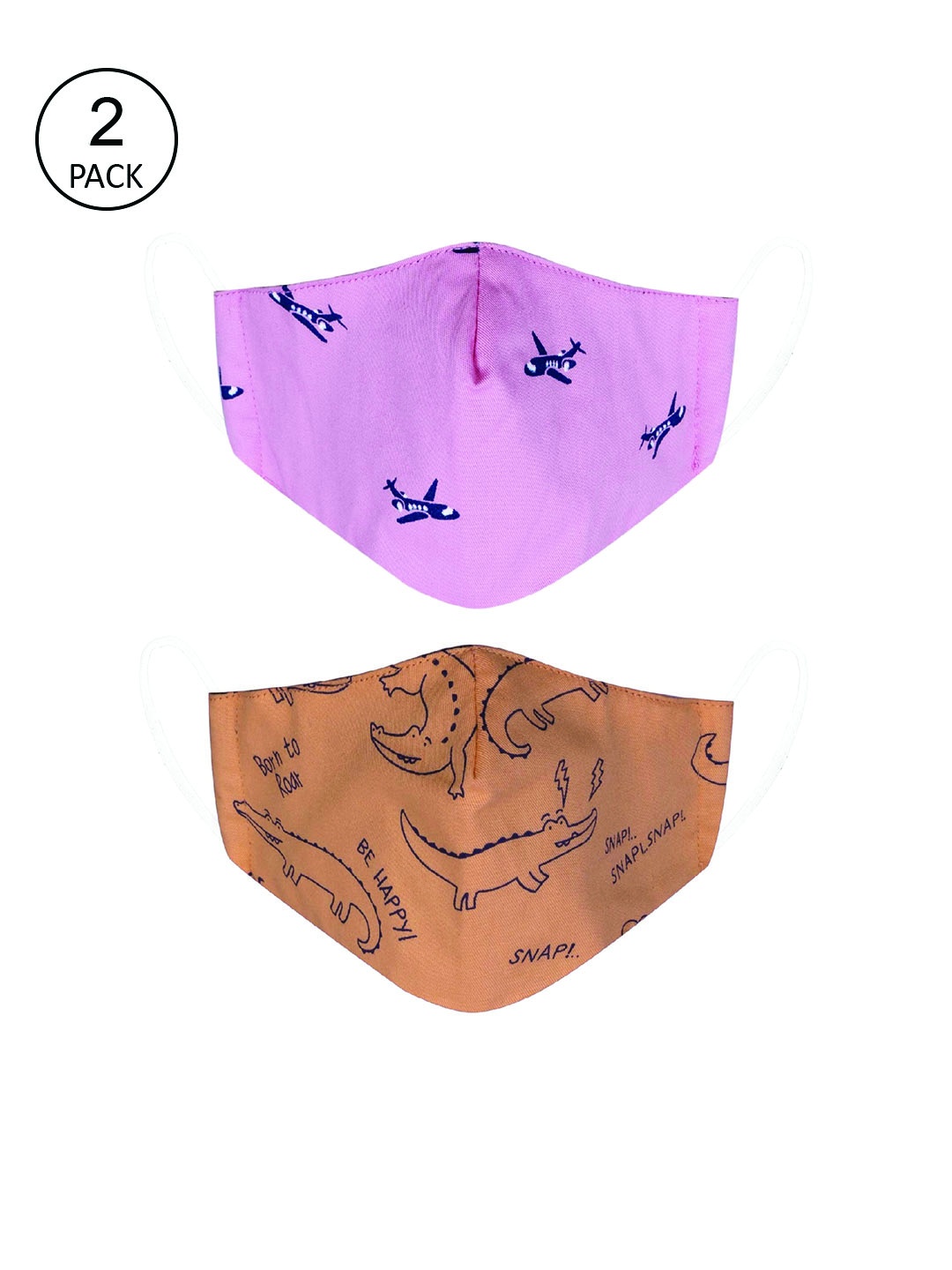 

VEA Orange & Pink Pack Of 2 Soft Cotton 5 Layered Filtration Face Mask