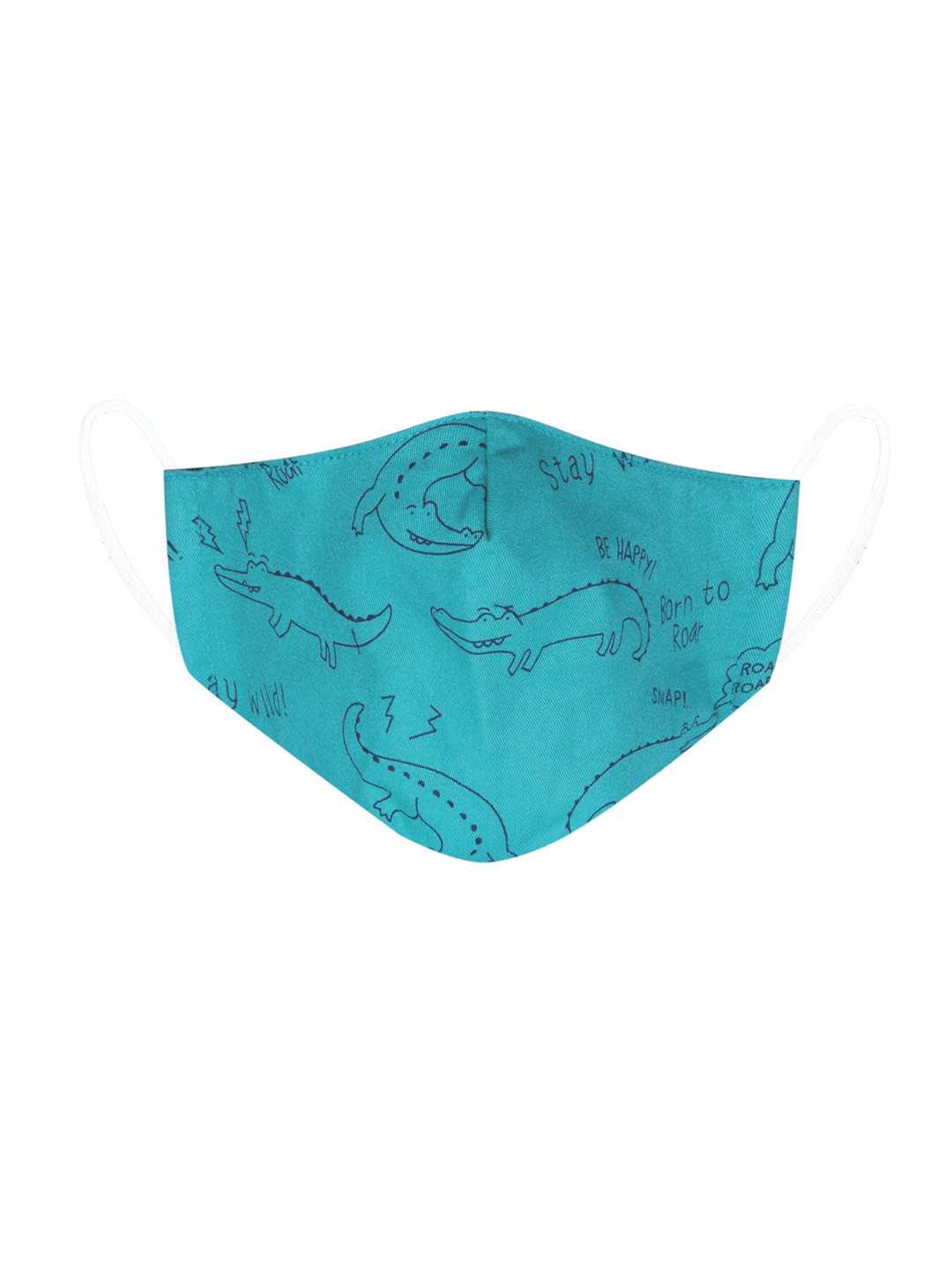 

VEA Kids Turquoise Blue Printed Cotton 5 Layered Filtration Face Masks