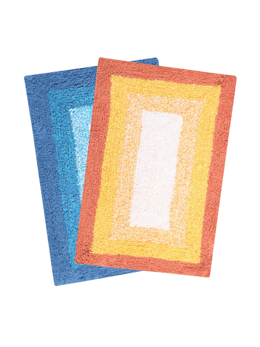 

Saral Home Set of 2 Rectangular Bath Rugs, Blue