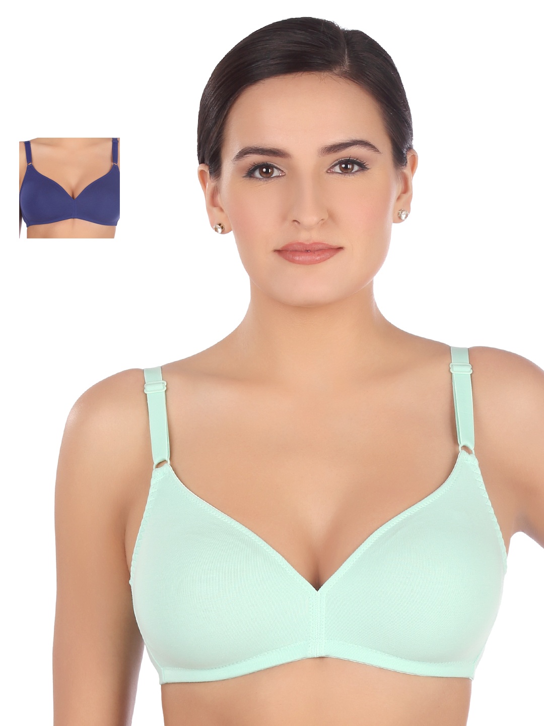 

Triumph Comfort 86 Wireless Non Padded Cotton Everyday Bra - Pack of 2 M000204, Navy blue