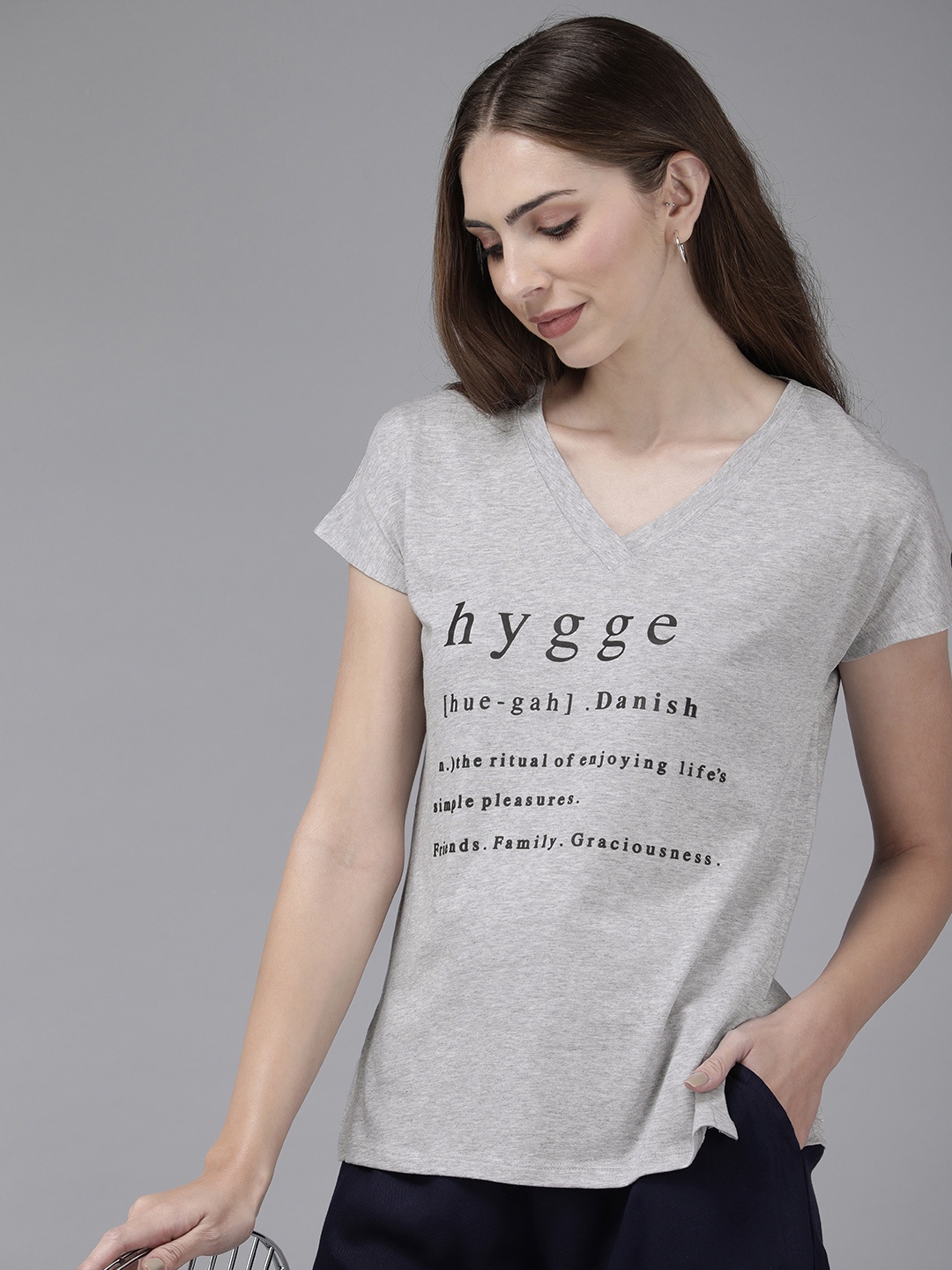 

Van Heusen V-Neck Short Sleeve Lounge Top, Grey melange