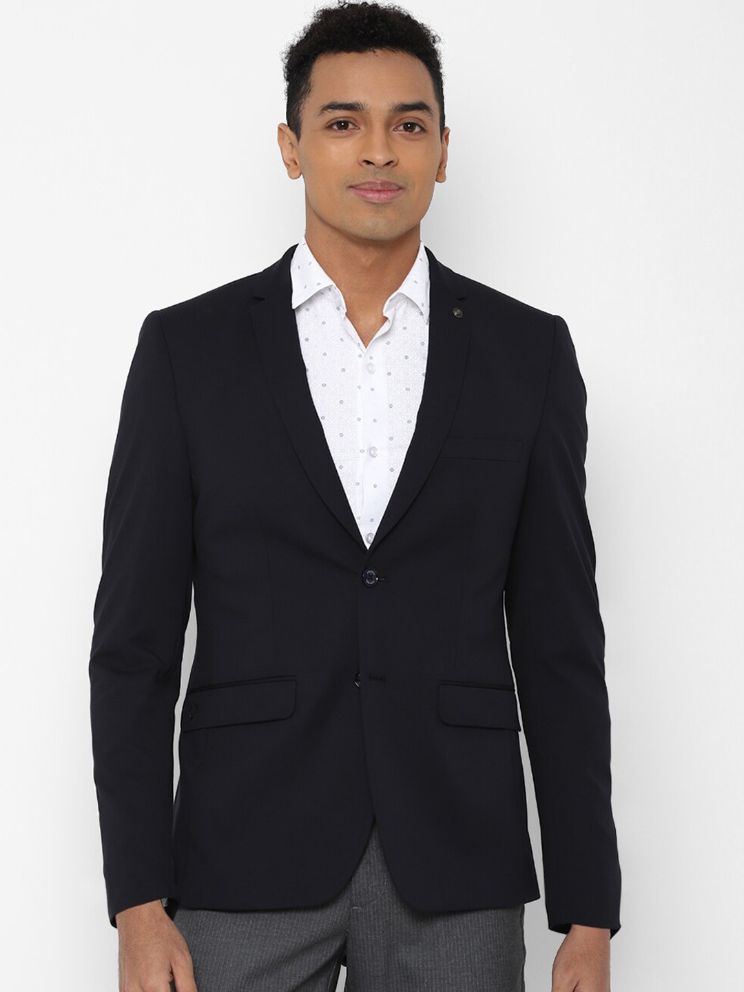 

Allen Solly Men Black Solid Slim Fit Single Breasted Casual Blazer