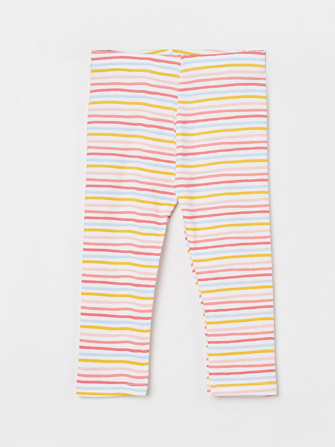 

Juniors by Lifestyle Girls White & Pink Striped Cotton Leggings