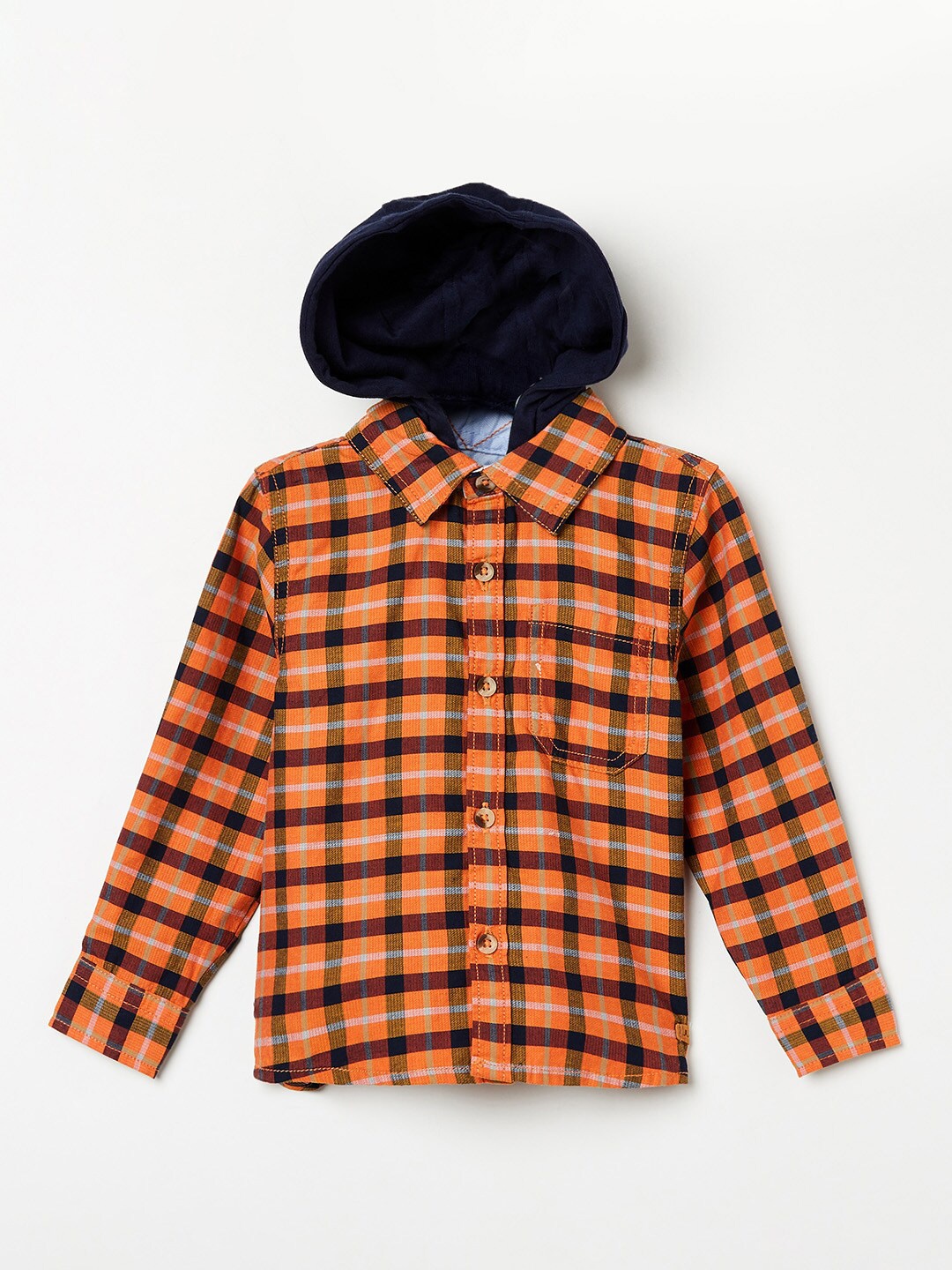 

Juniors by Lifestyle Boys Orange Checked Casual Shirt