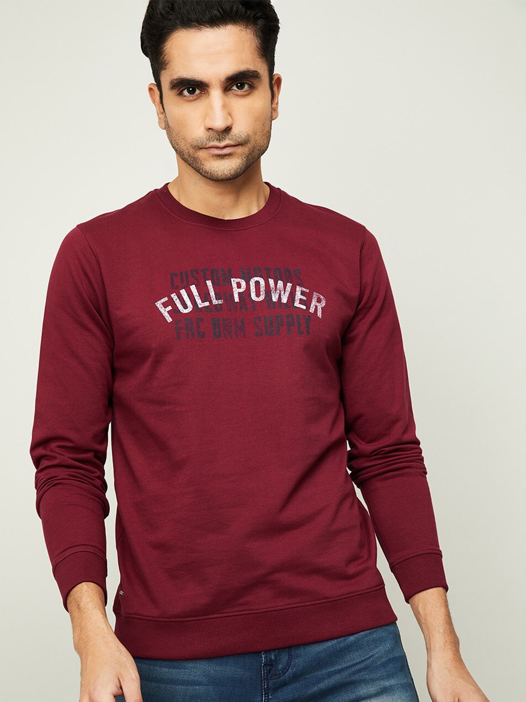 

Forca by Lifestyle Men Red Printed Sweatshirt