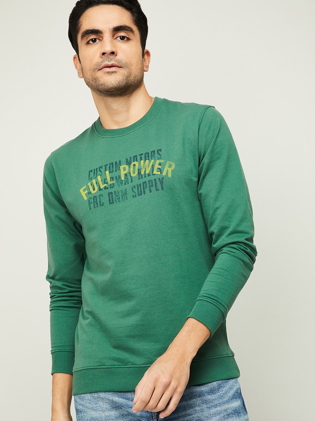 

Forca by Lifestyle Men Green Typography Printed Sweatshirt