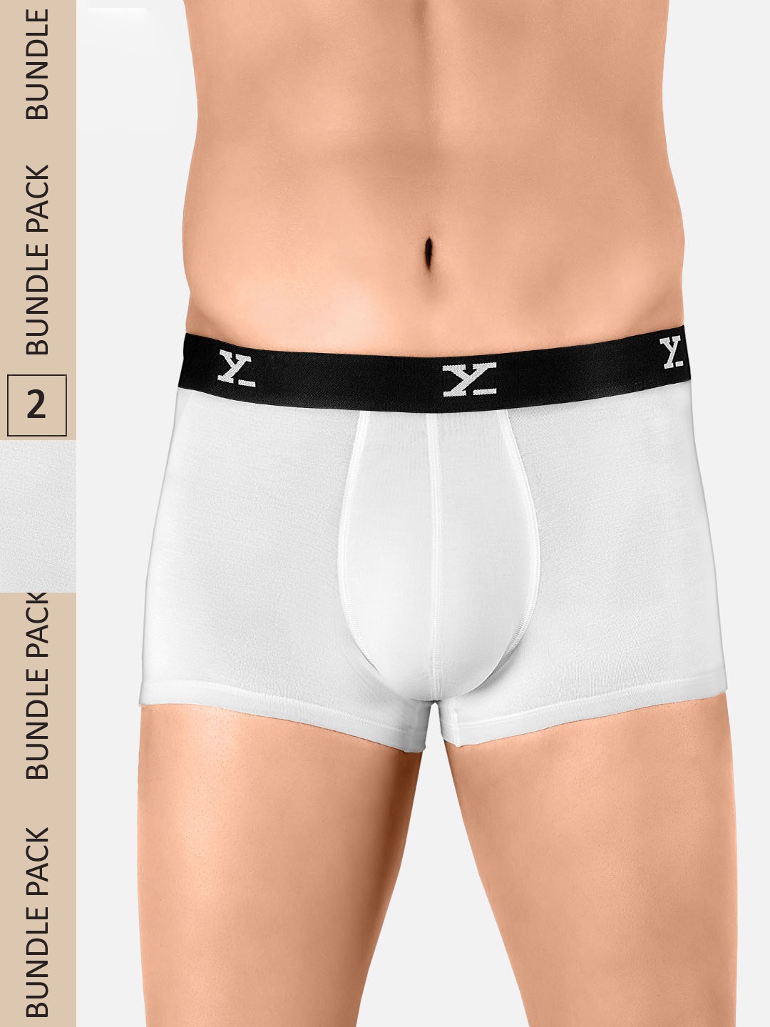 

XYXX Men Solid Pack Of 2 ACE IntelliSoft Modal XYTRNK2PCK02, White