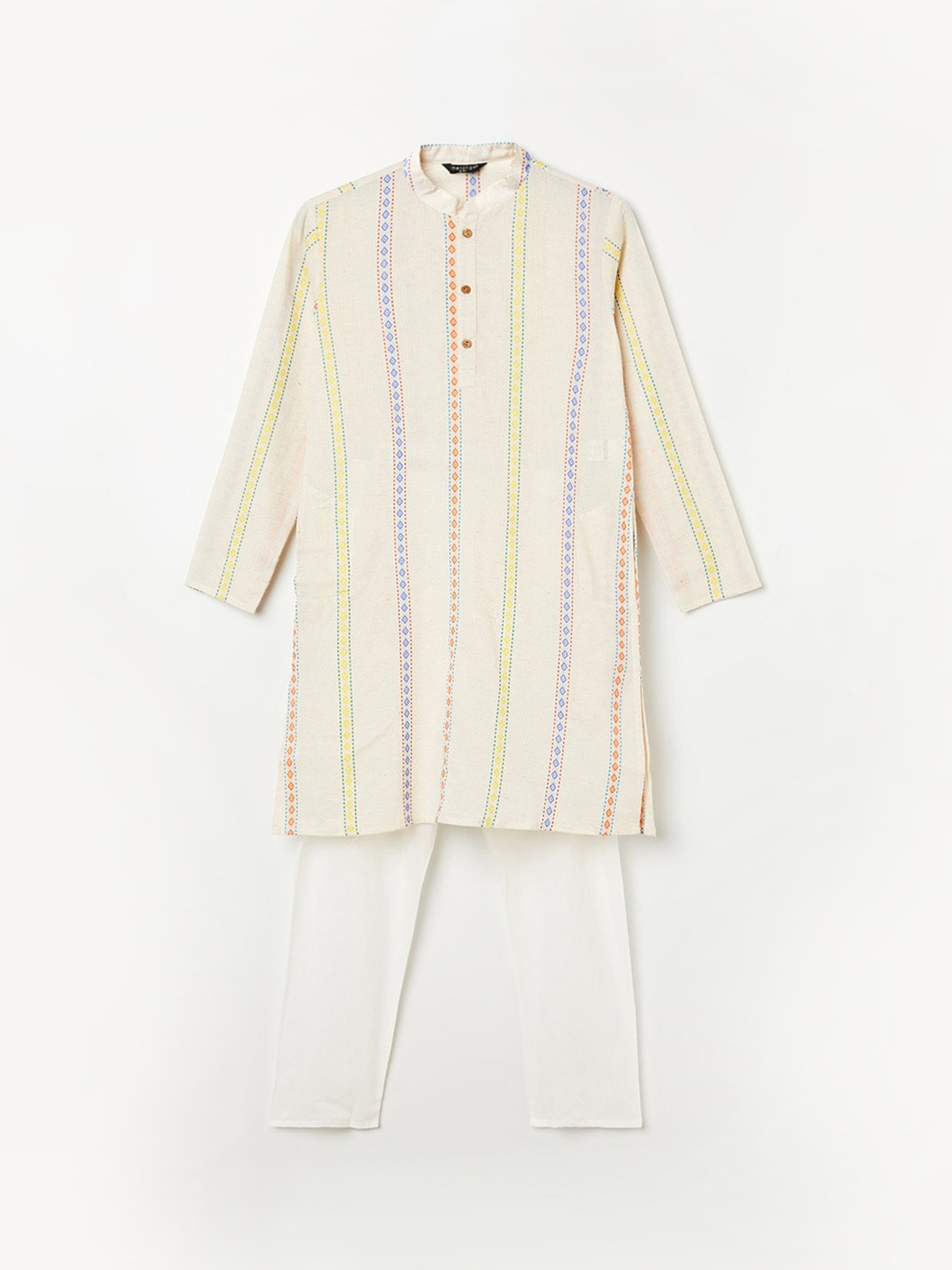 

Melange by Lifestyle Boys Beige Kurta with Pyjamas