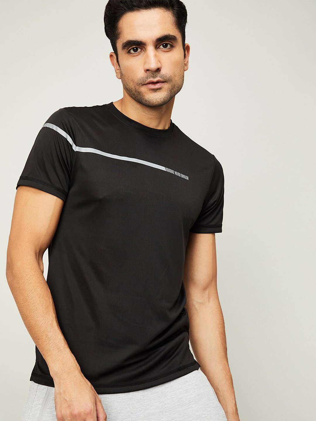 

Kappa Men Black Slim Fit T-shirt