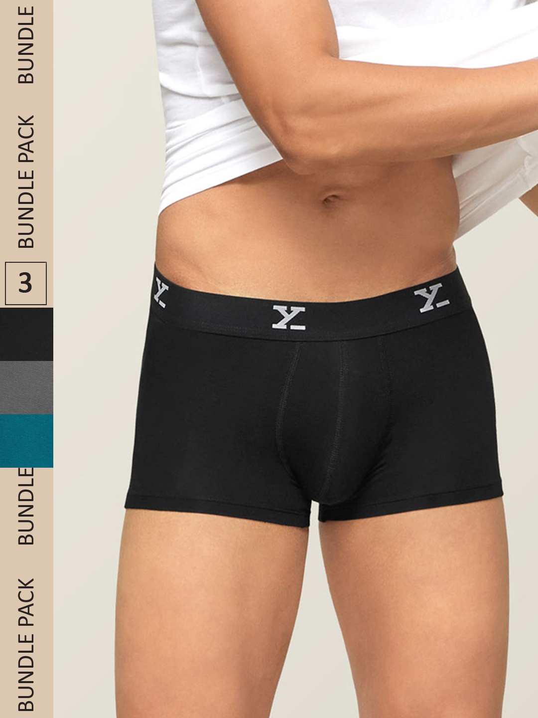 

XYXX Men Pack Of 3 ACE IntelliSoft Micro Modal Trunks XYTRNK3PCK03, Grey