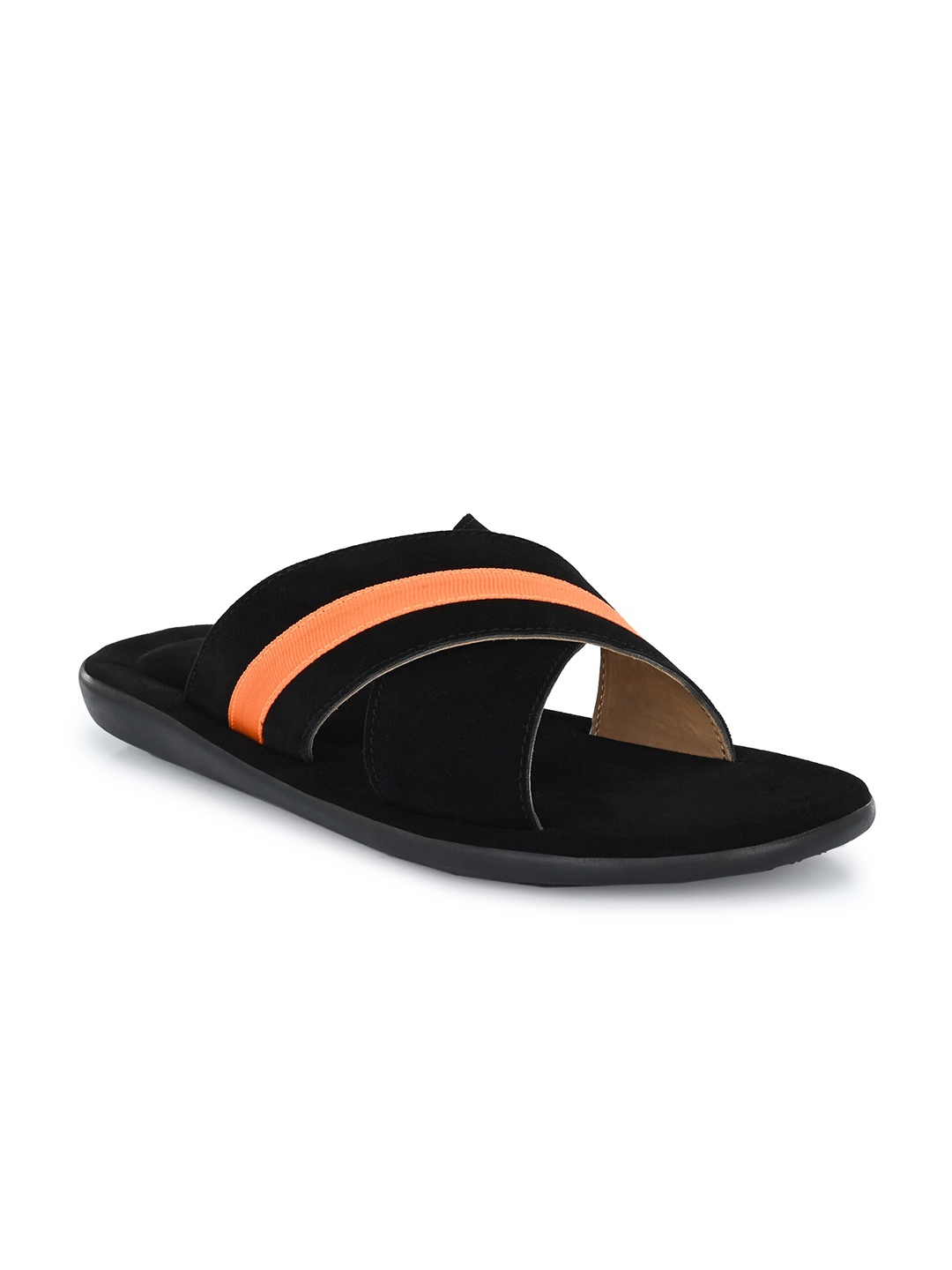 

KLEAT Men Black & Orange Slip-On