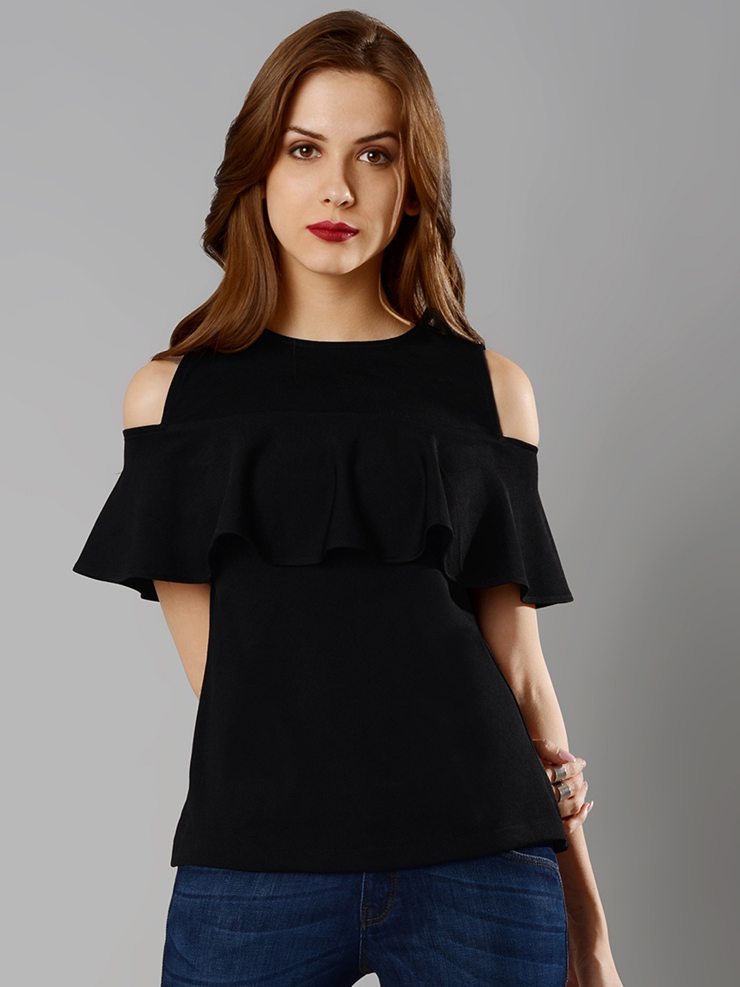 

FabAlley Women Black Solid Top