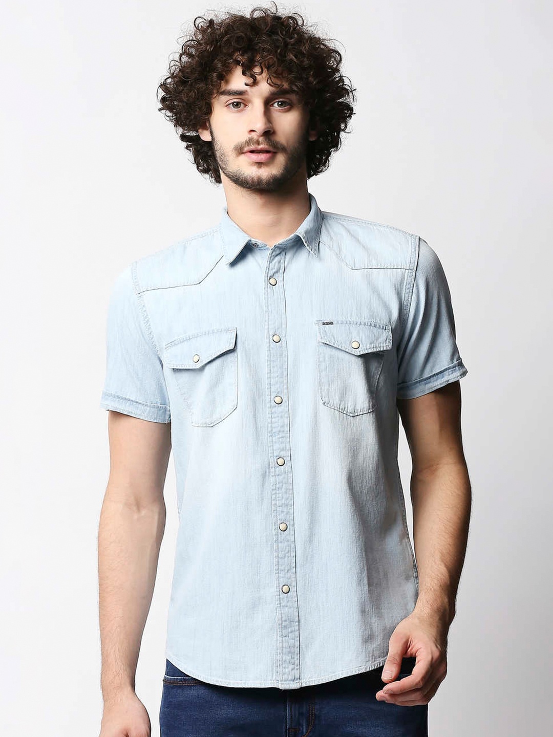 

Pepe Jeans Men Blue Standard Faded Casual Shirt