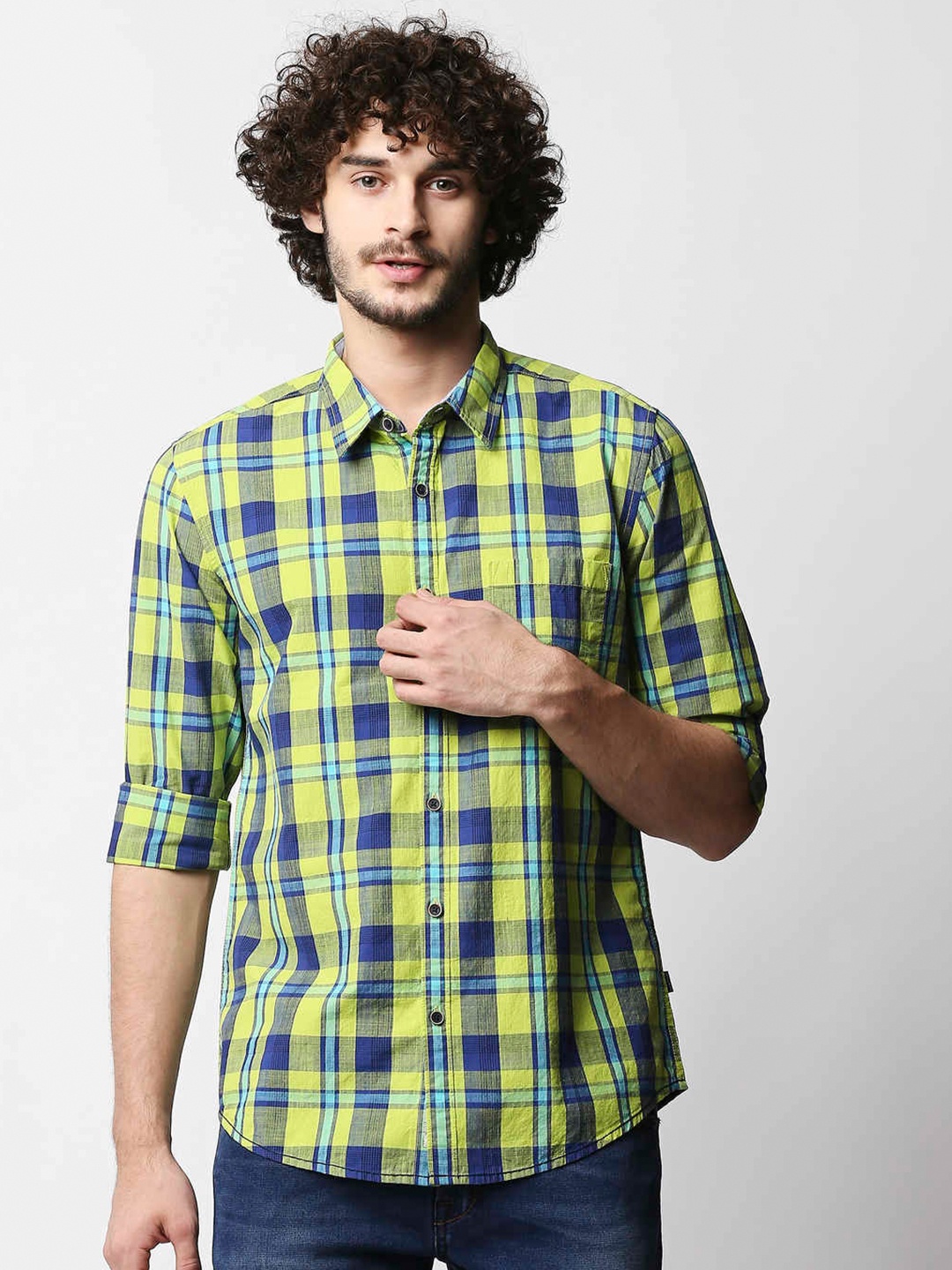 

Pepe Jeans Men Green Standard Tartan Checked Casual Shirt