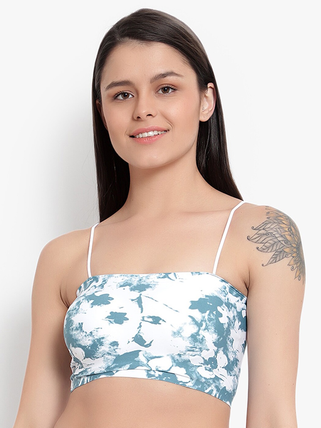 

BRACHY Blue & White Graphic Bralette Bra