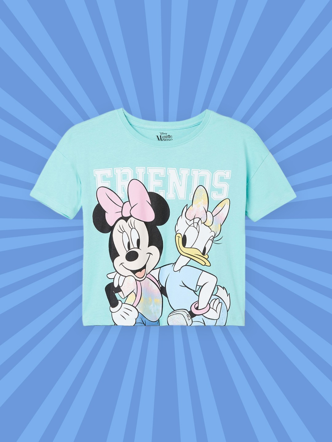 

max Girls Blue Minnie Mouse & Daisy Printed T-shirt