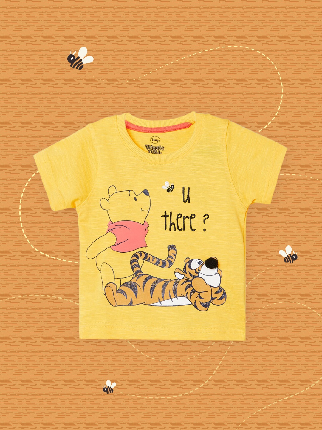 

max Boys Yellow Winnie The Pooh Printed T-shirt