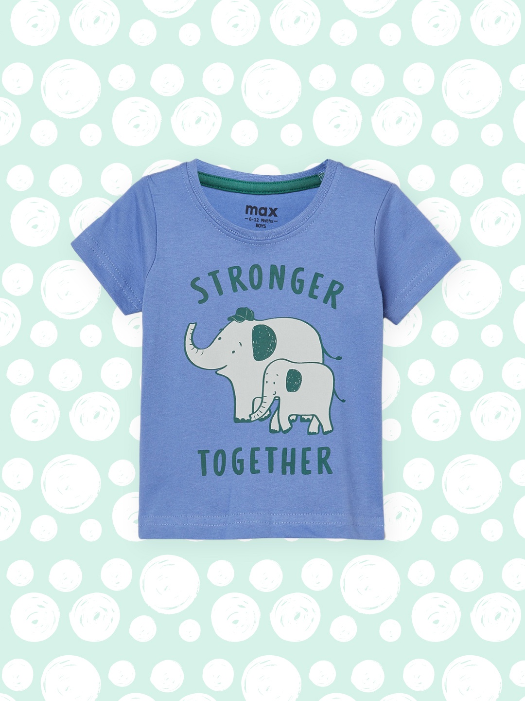 

max Boys Blue Printed T-shirt