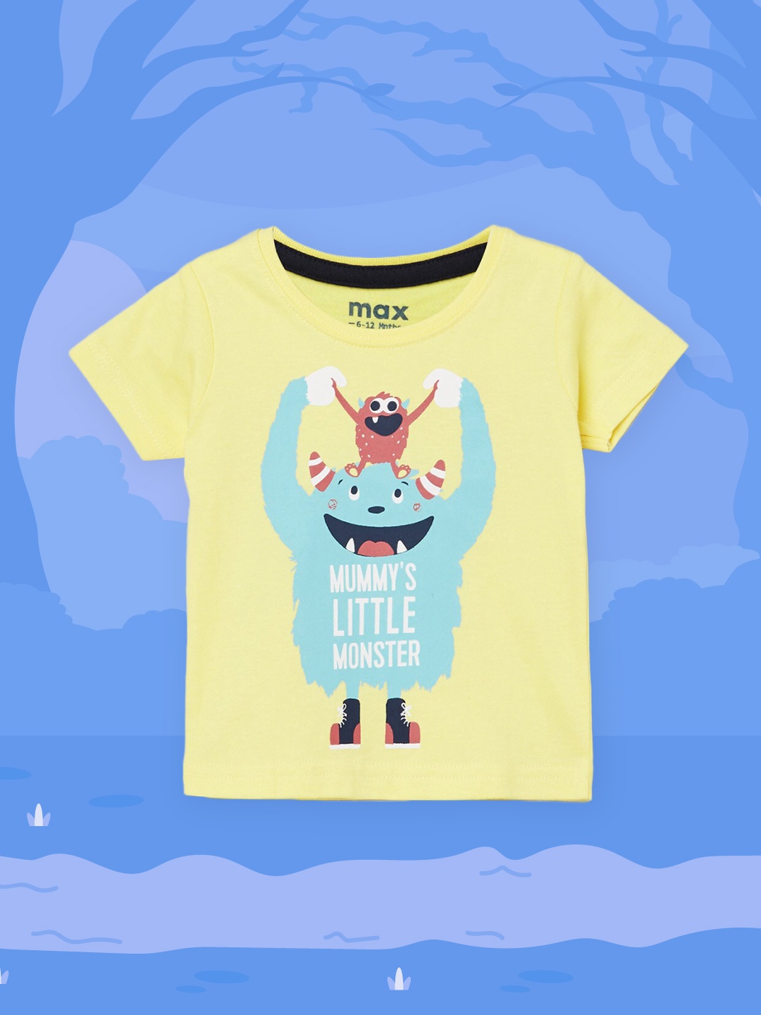 

max Boys Yellow Printed T-shirt