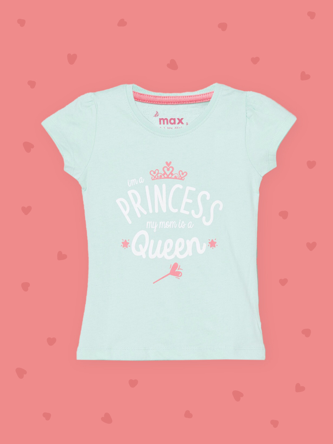 

max Girls Sea Green Typography Printed T-shirt