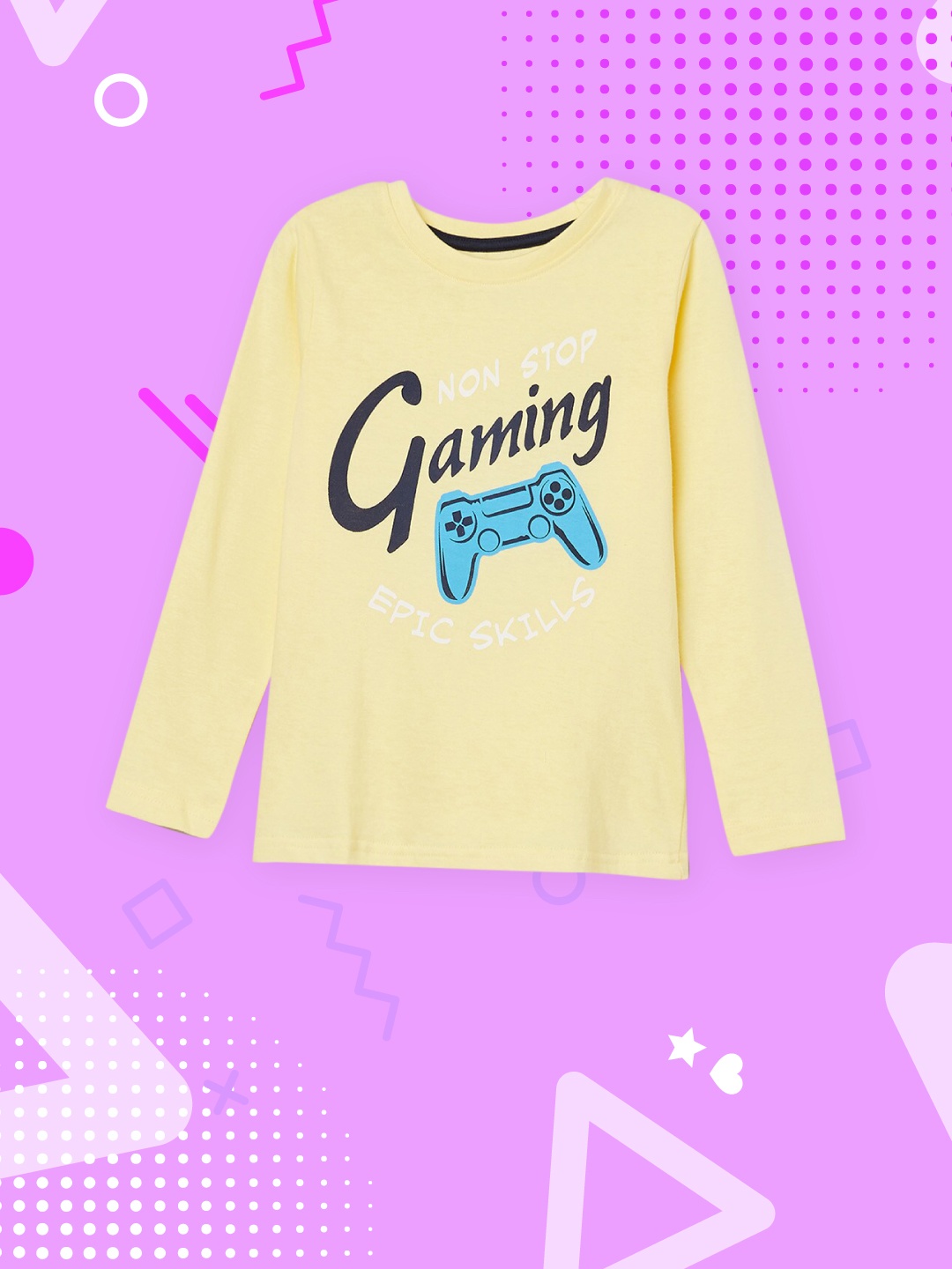 

max Boys Yellow Typography Printed T-shirt