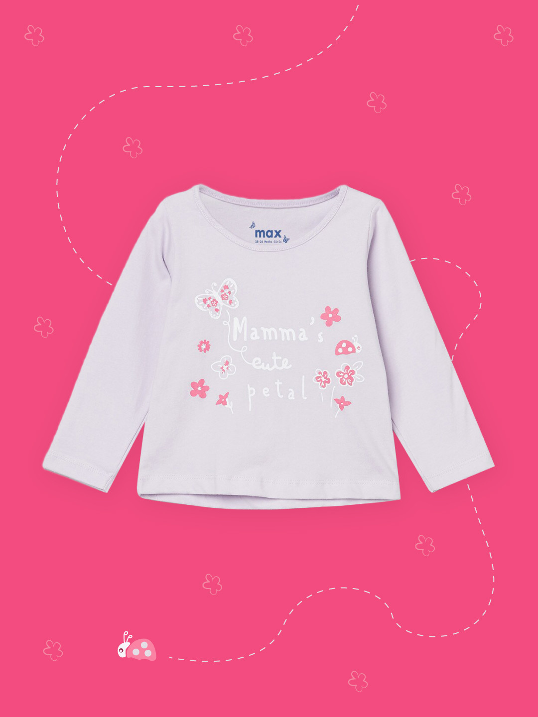 

max Girls Purple Typography Printed T-shirt