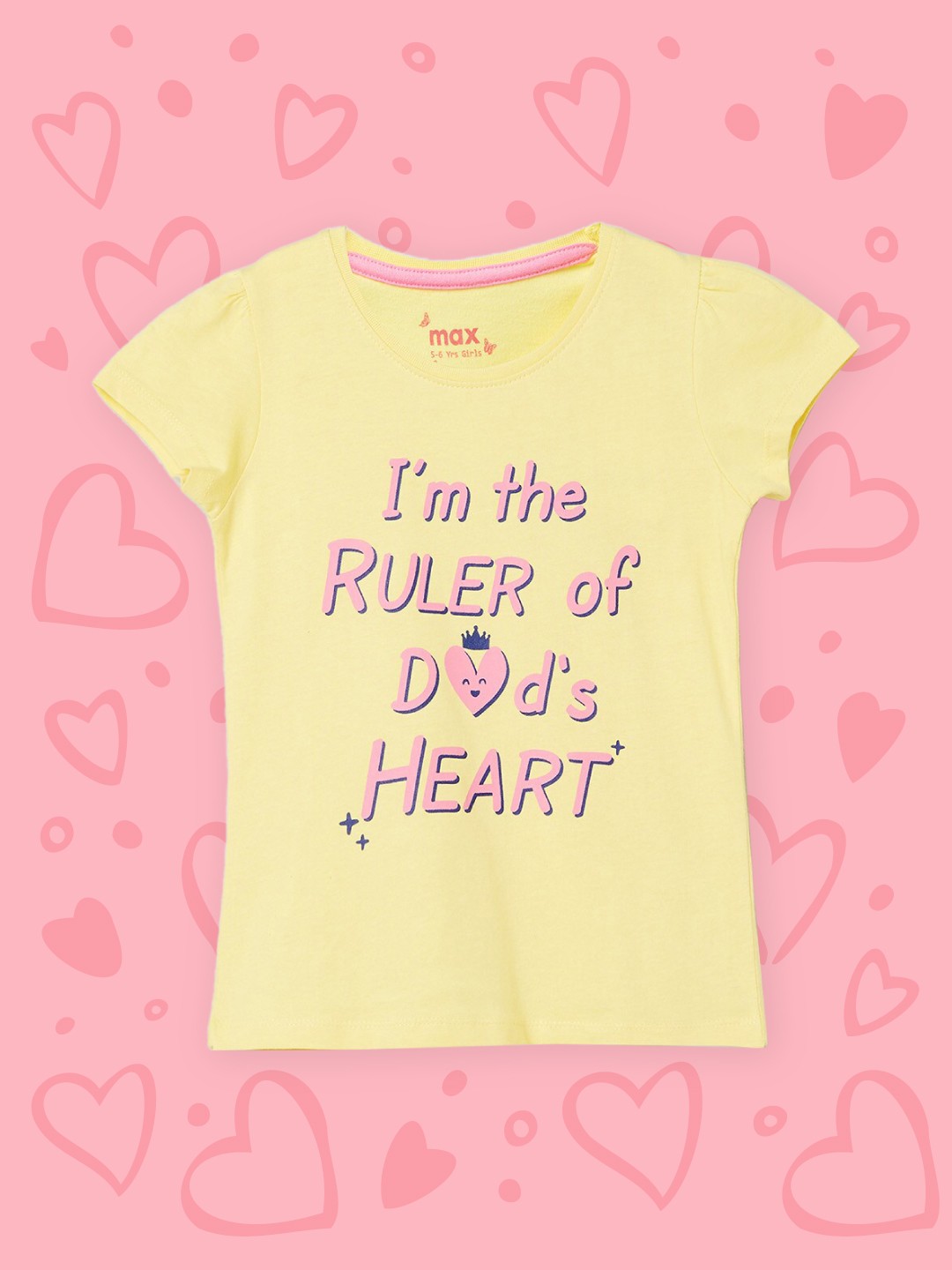 

max Girls Yellow Typography Printed T-shirt