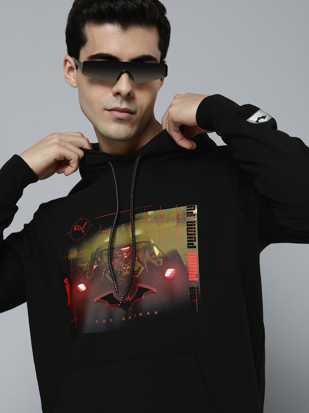 

Puma Men Black Batman Printed Full Sleeve Hooded Sweatshirt