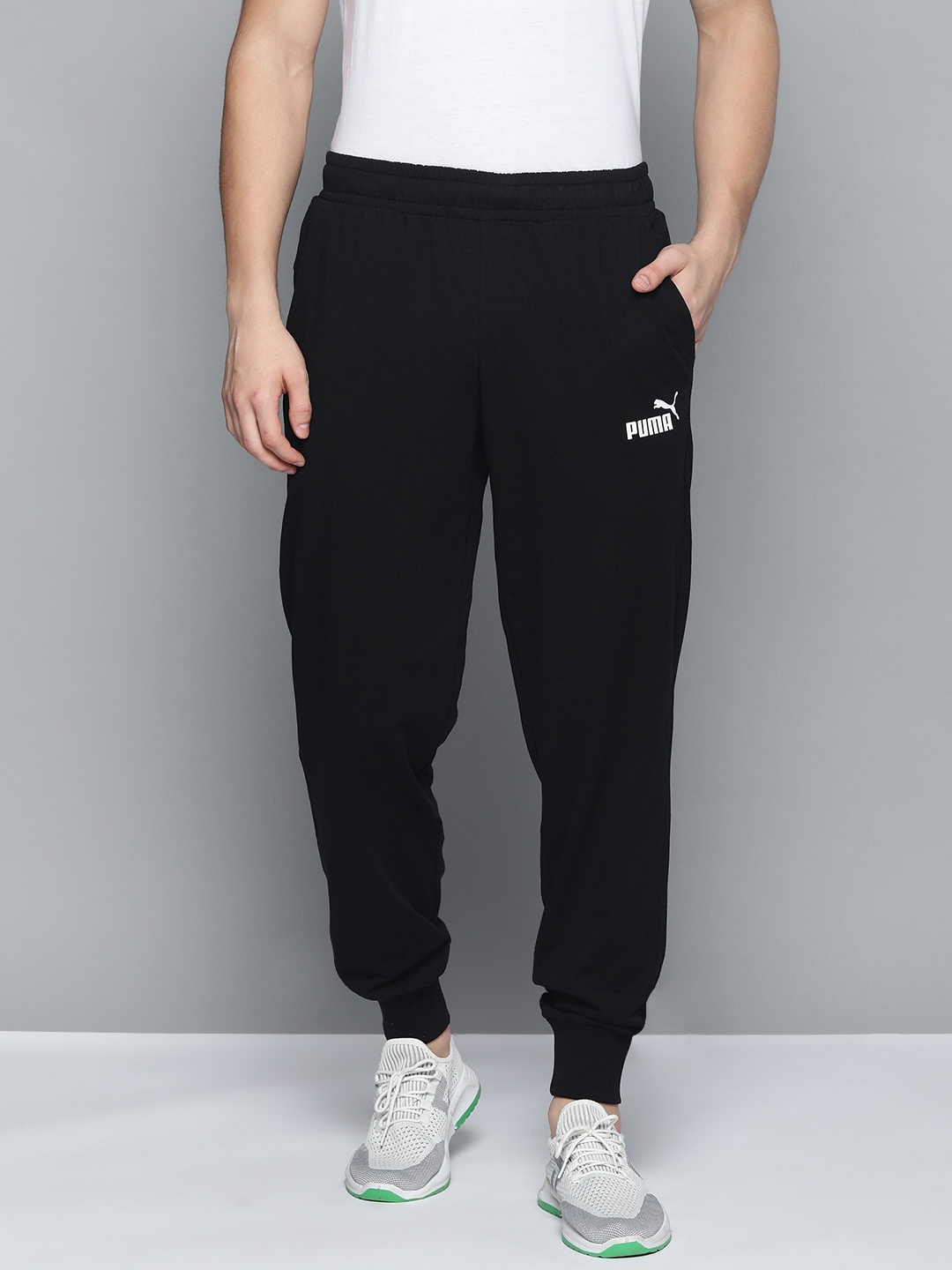 

Puma Men Black Brand Logo Printed Regular Joggers Track Pants