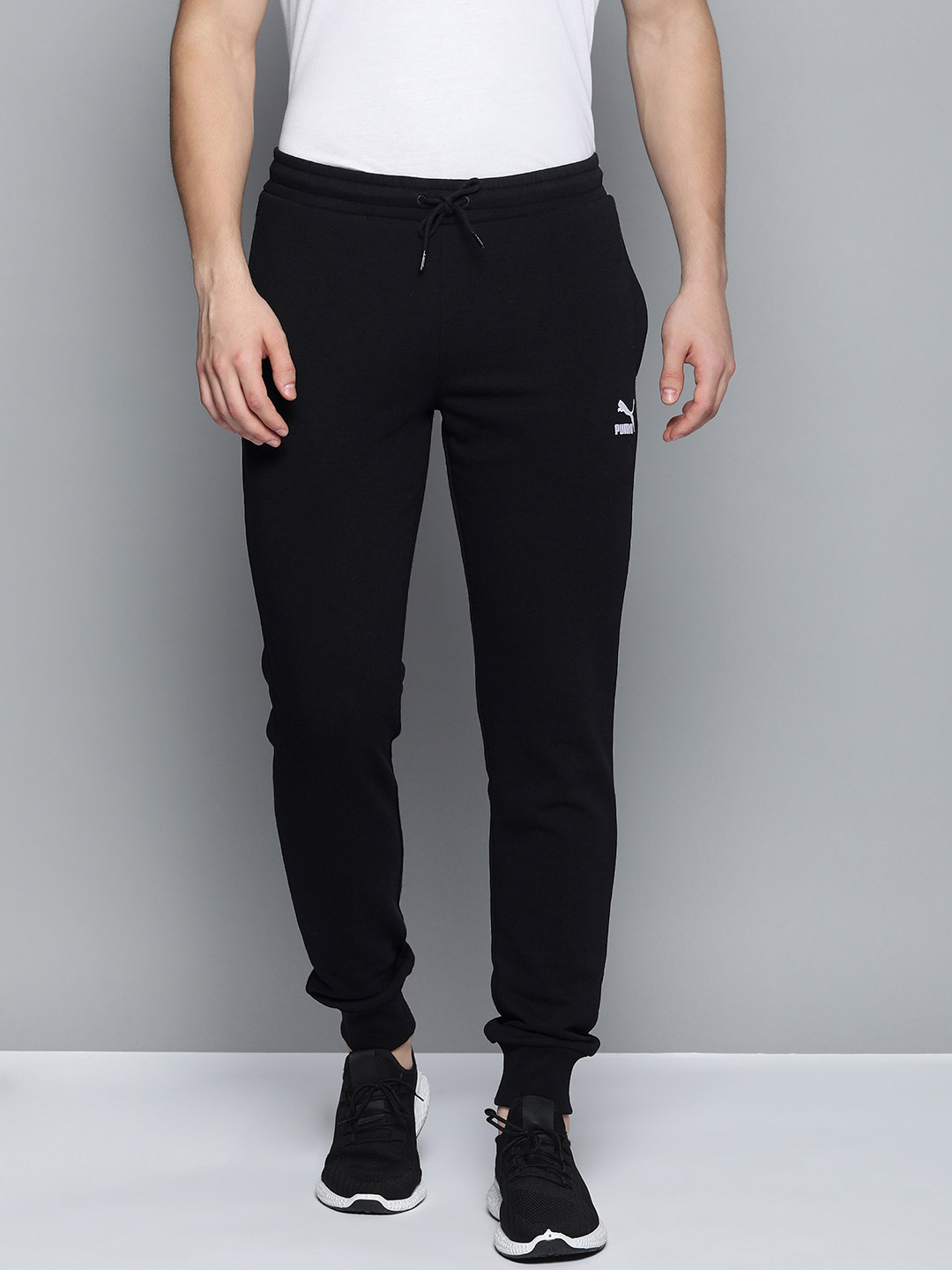 

Puma Men Black Brand Logo Printed Casual Joggers Track Pants