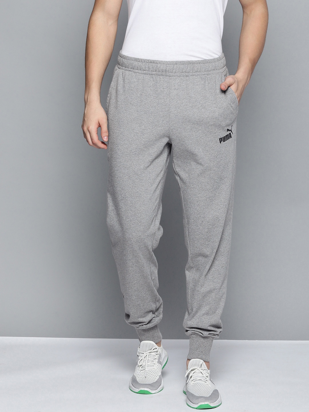 

Puma Medium Grey Brand Logo Printed Casual Joggers Track Pants