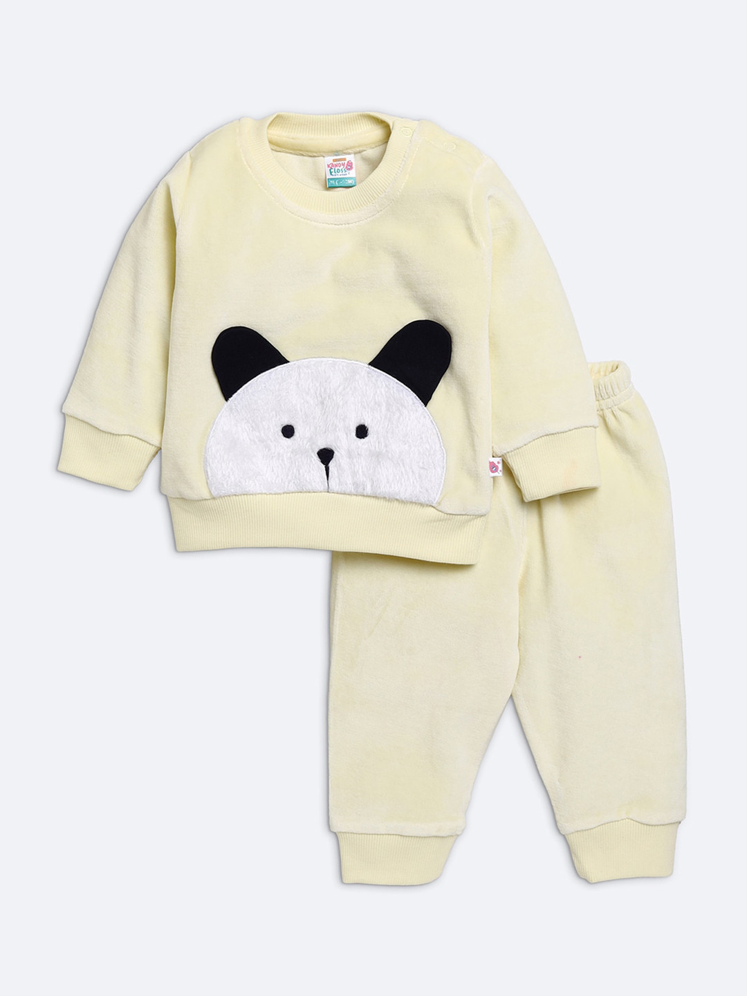 

AMUL Kandyfloss Unisex Kids Yellow & Black Printed Night suit