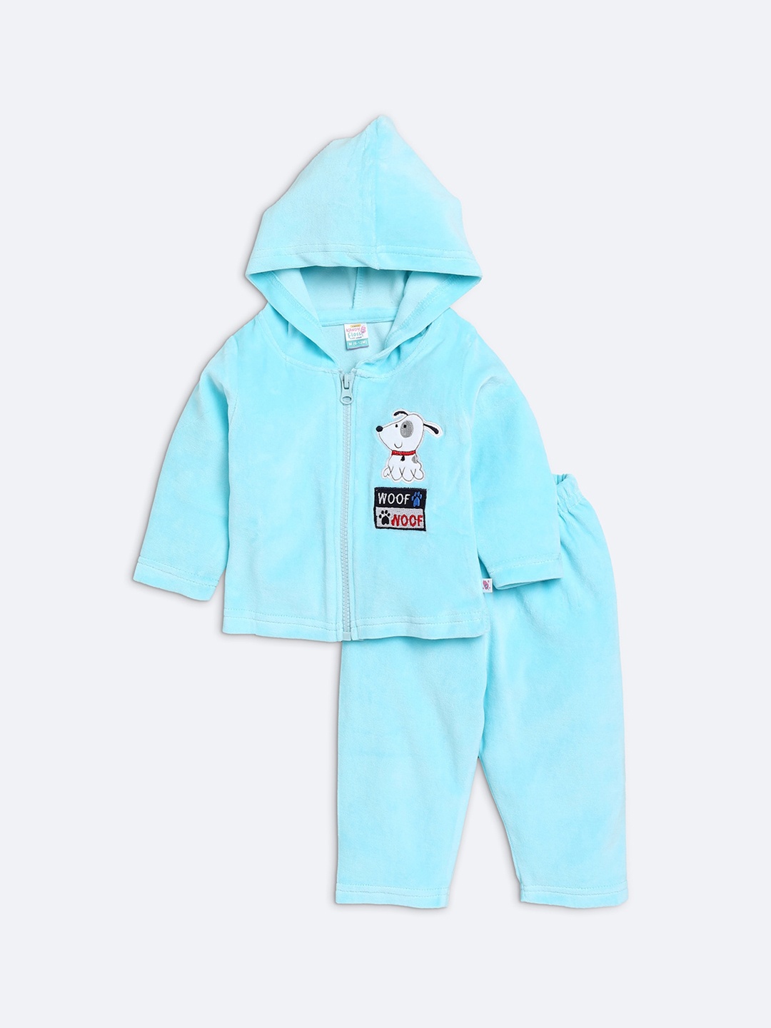 

AMUL Kandyfloss Unisex Kids Blue Printed Hoodie Winter Set Night suit