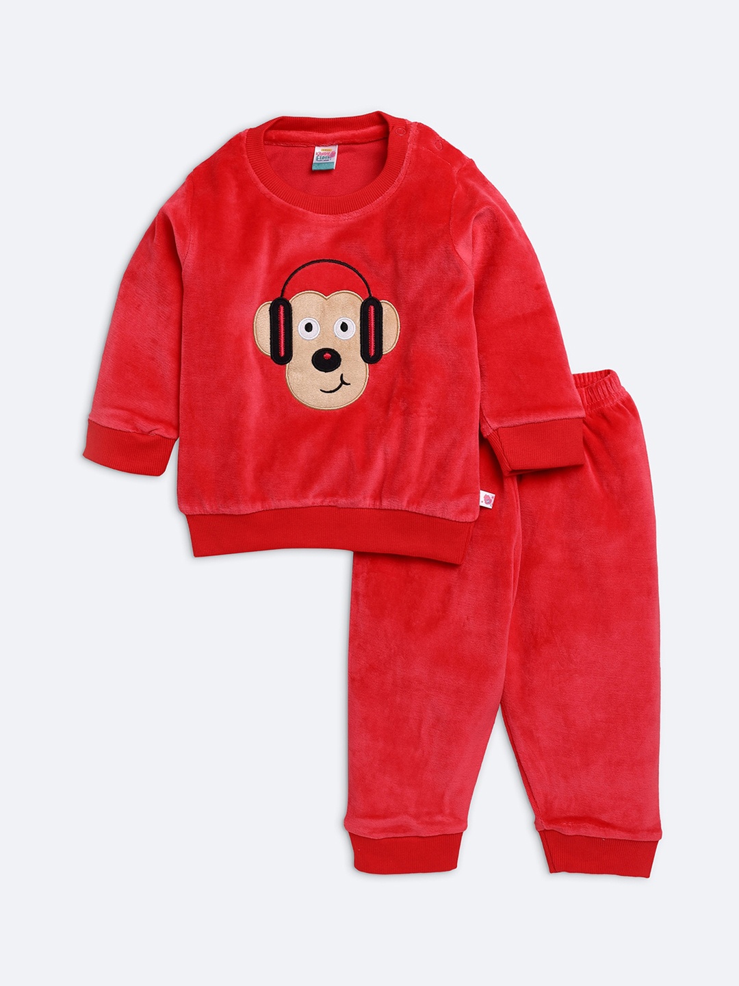 

AMUL Kandyfloss Unisex Kids Red & Beige Printed Cotton Co-Ord Set