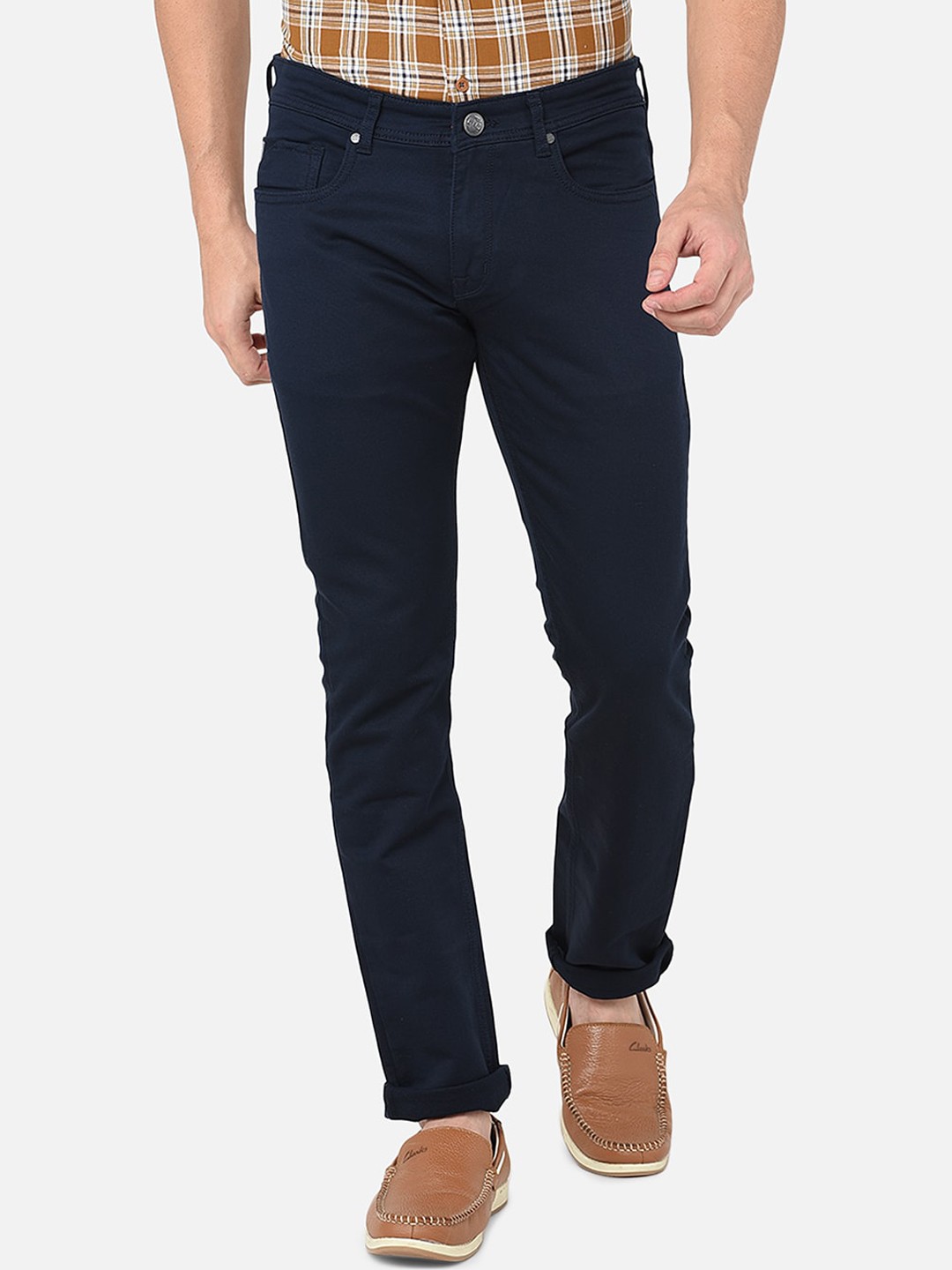 

Oxemberg Men Navy Blue Lean Slim Fit Jeans