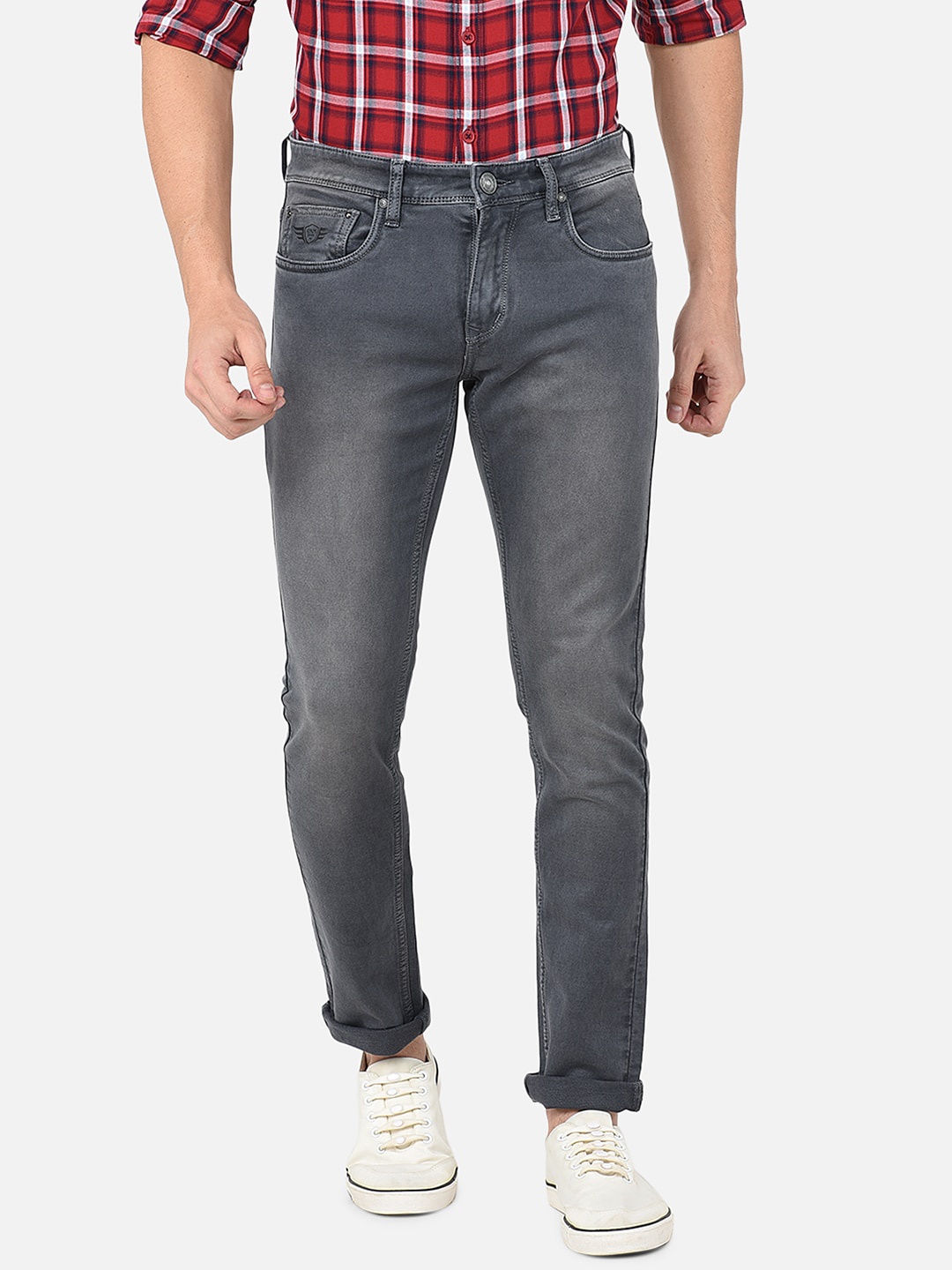 

Oxemberg Men Grey Lean Slim Fit Light Fade Jeans