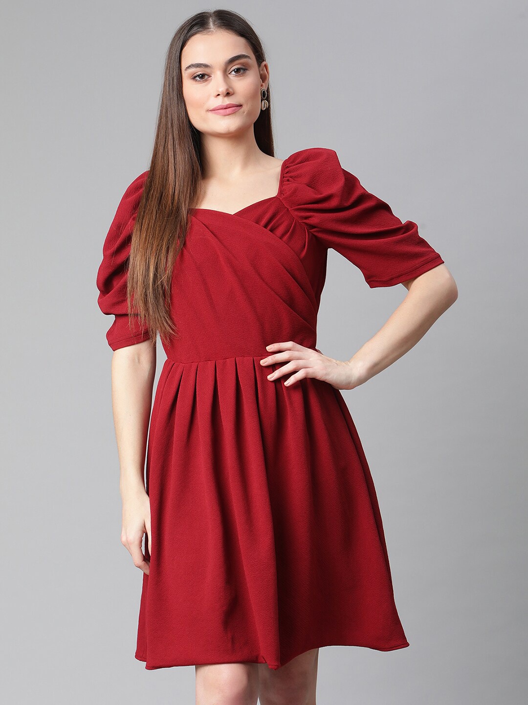 

The Vanca Women Maroon Knee-Length Dress