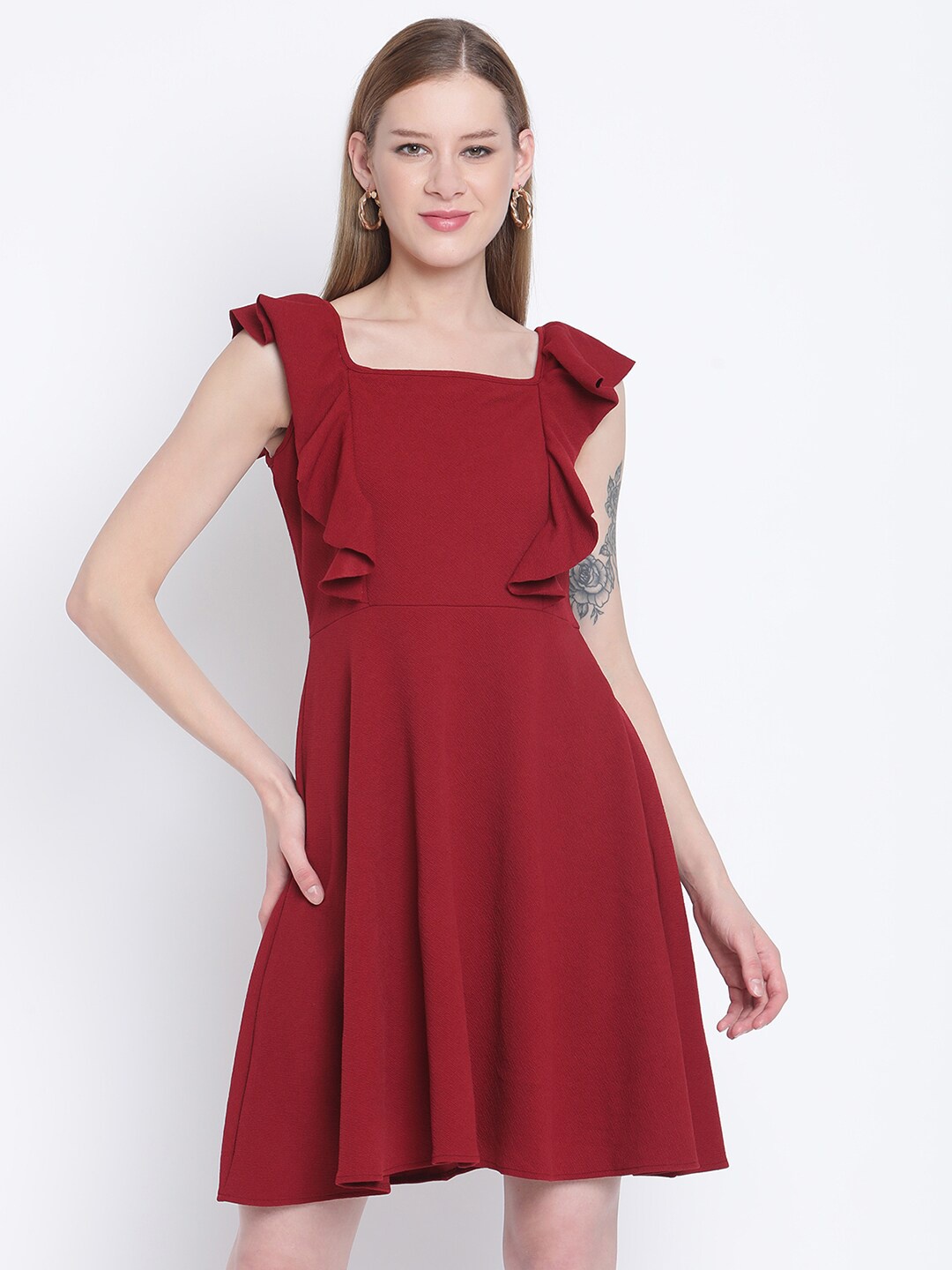 

The Vanca Maroon Dress