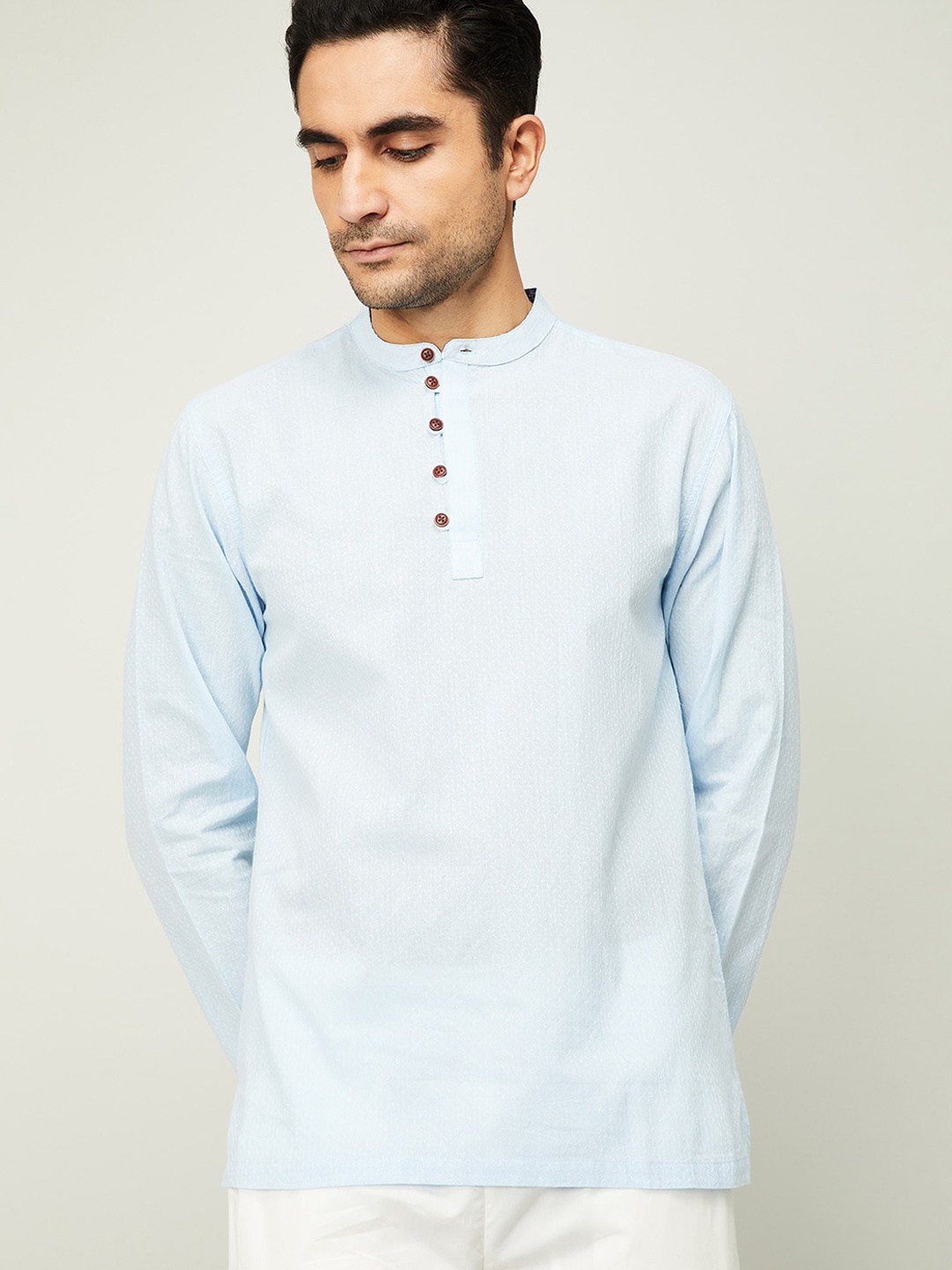 

Melange by Lifestyle Men Blue Cotton Kurta