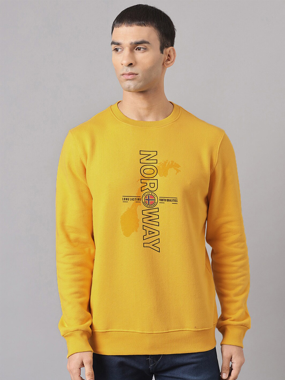 

Richlook Men Yellow Printed Sweatshirt