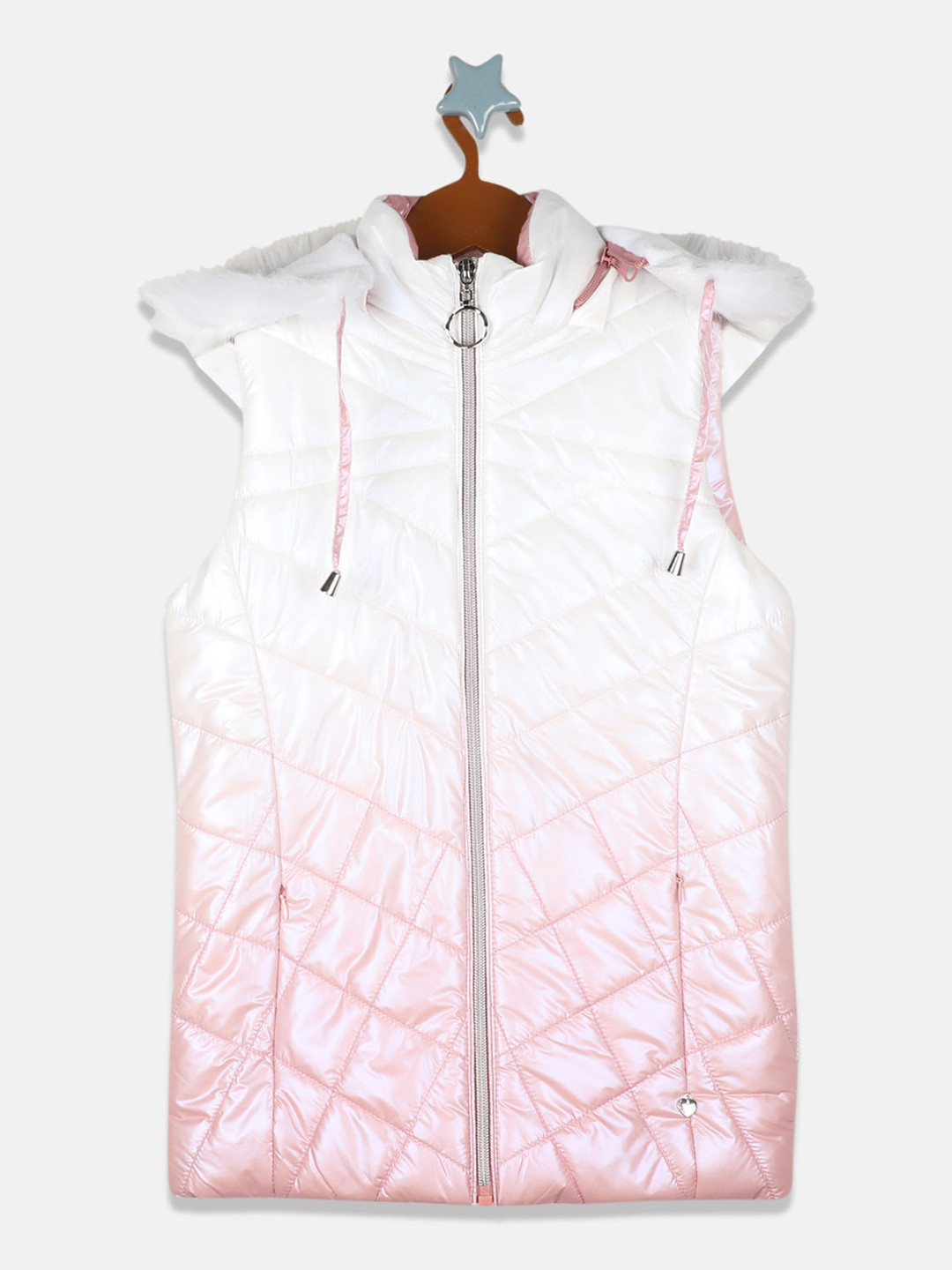 

Monte Carlo Girls Pink White Ombre Lightweight Crop Puffer Jacket