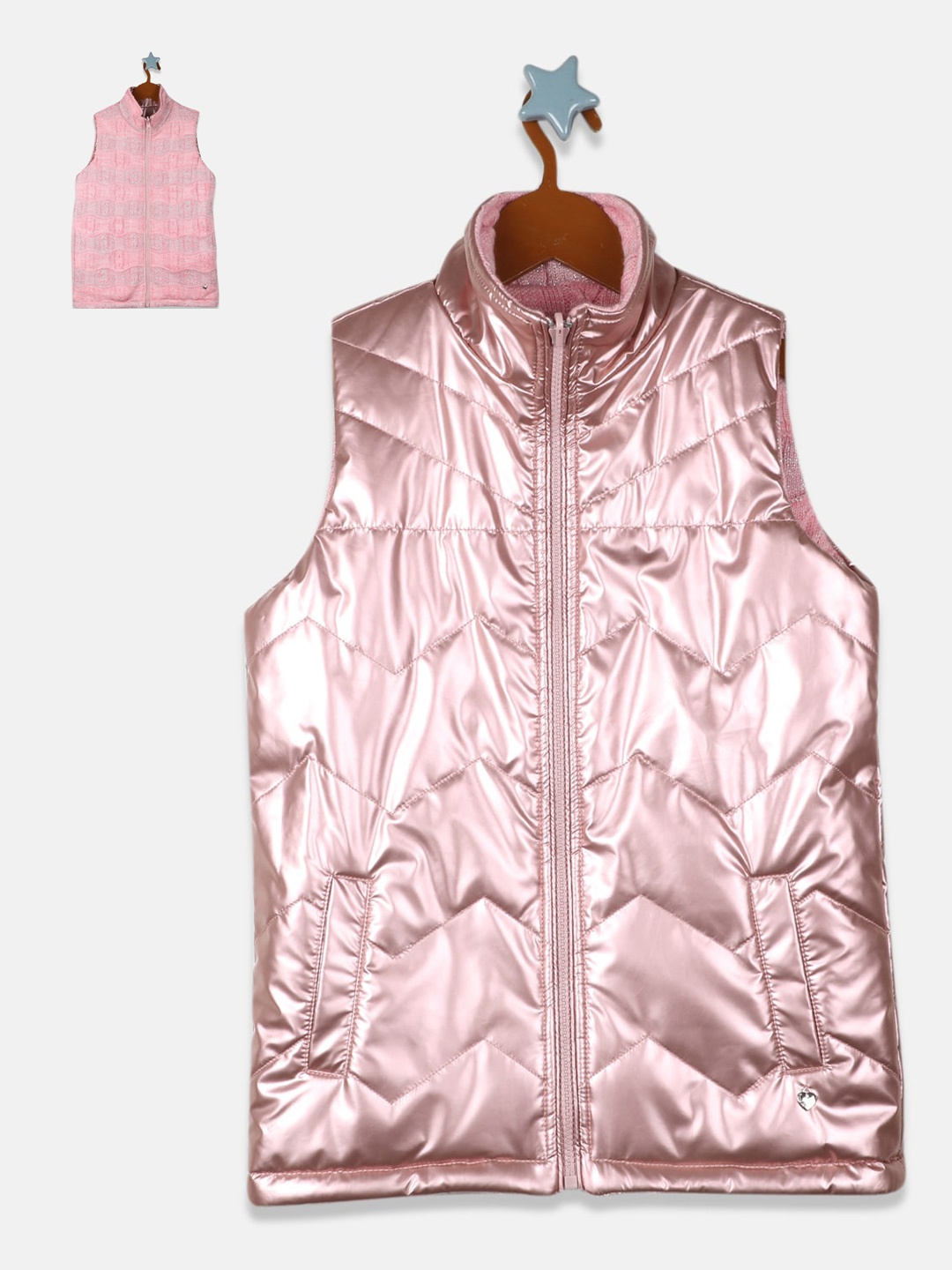 

Monte Carlo Girls Pink Checked Reversible Tailored Jacket