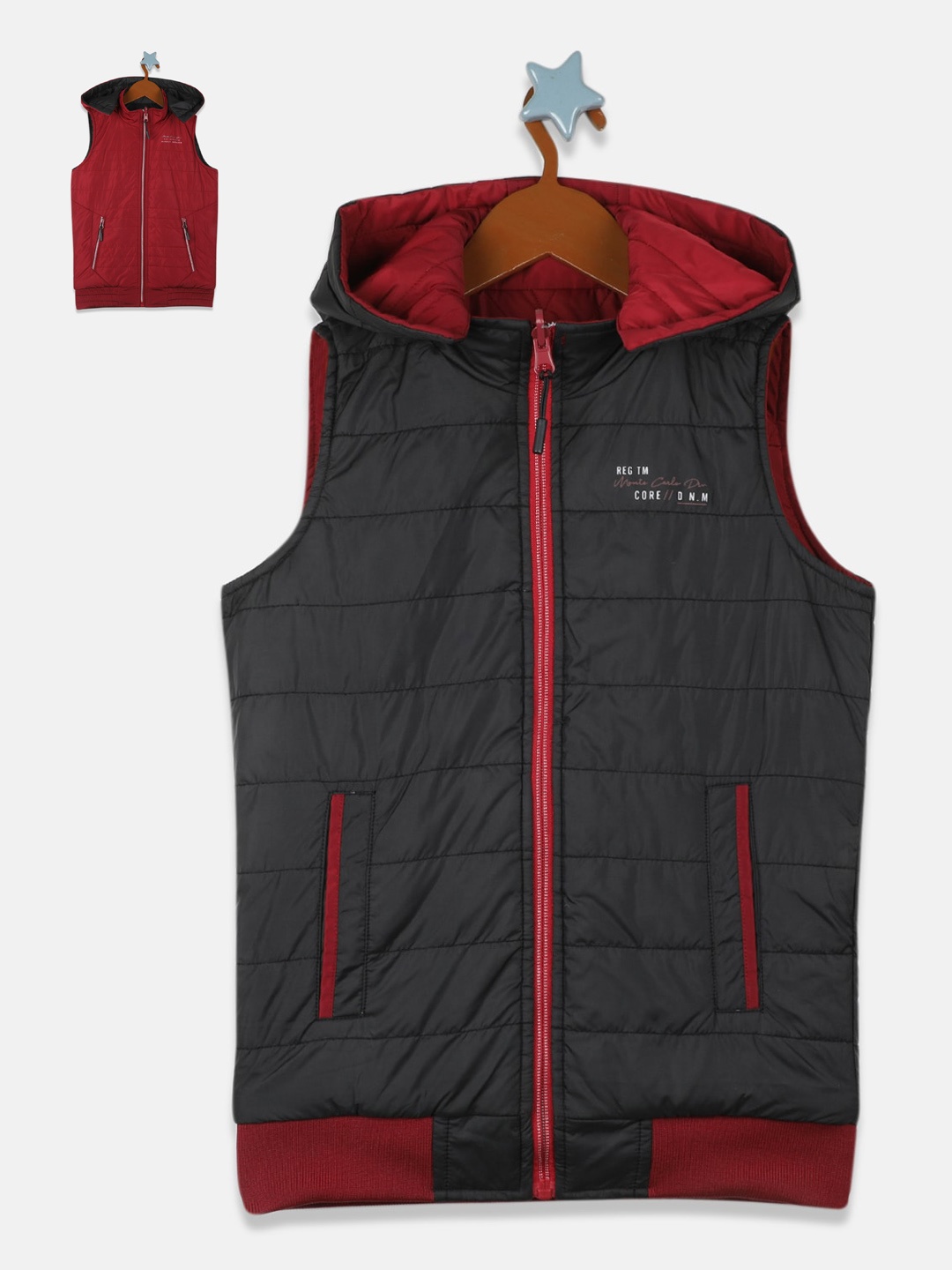 

Monte Carlo Boys Maroon & Black Reversible Padded Jacket