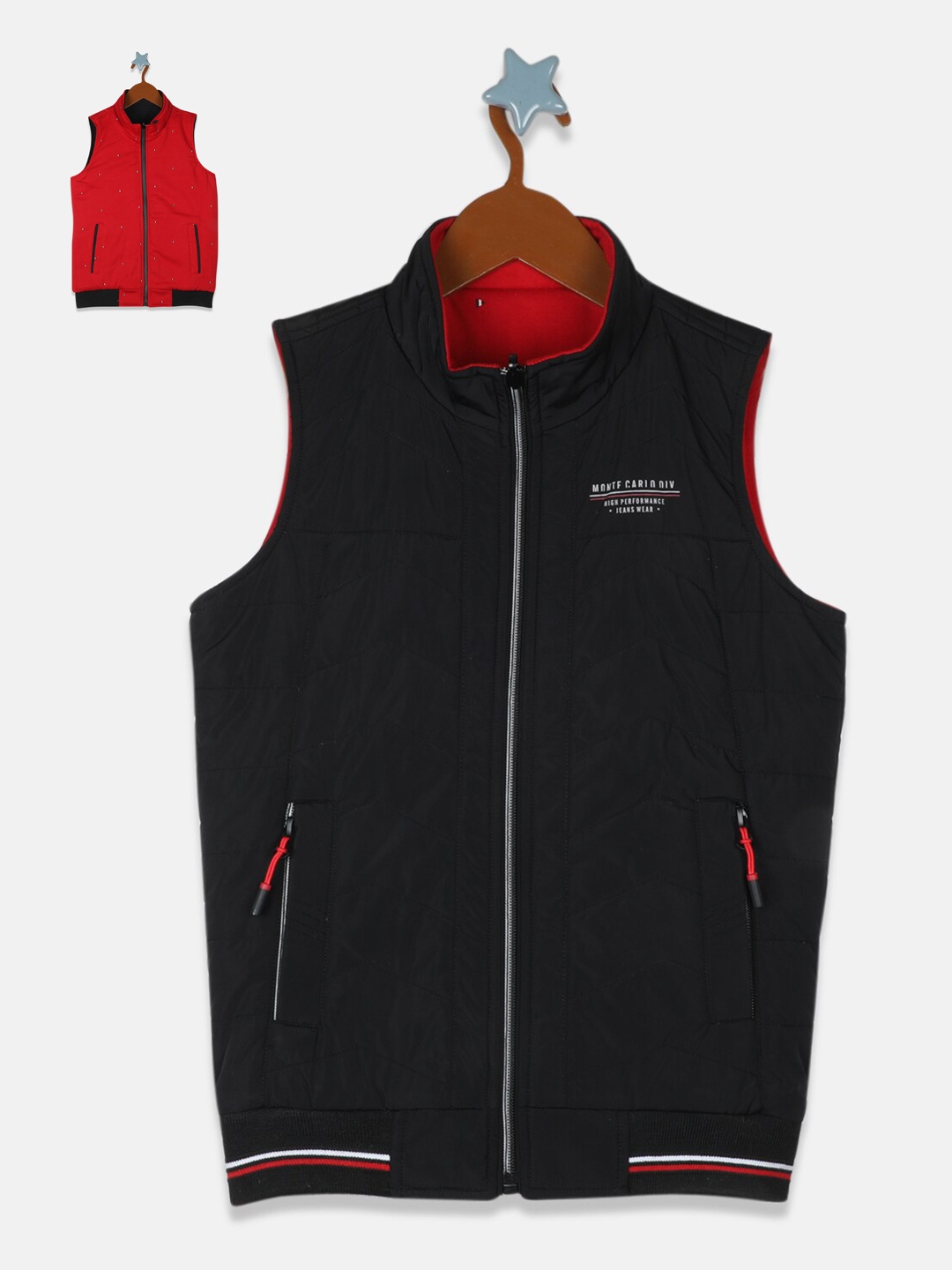 

Monte Carlo Boys Black Red Reversible Puffer Jacket