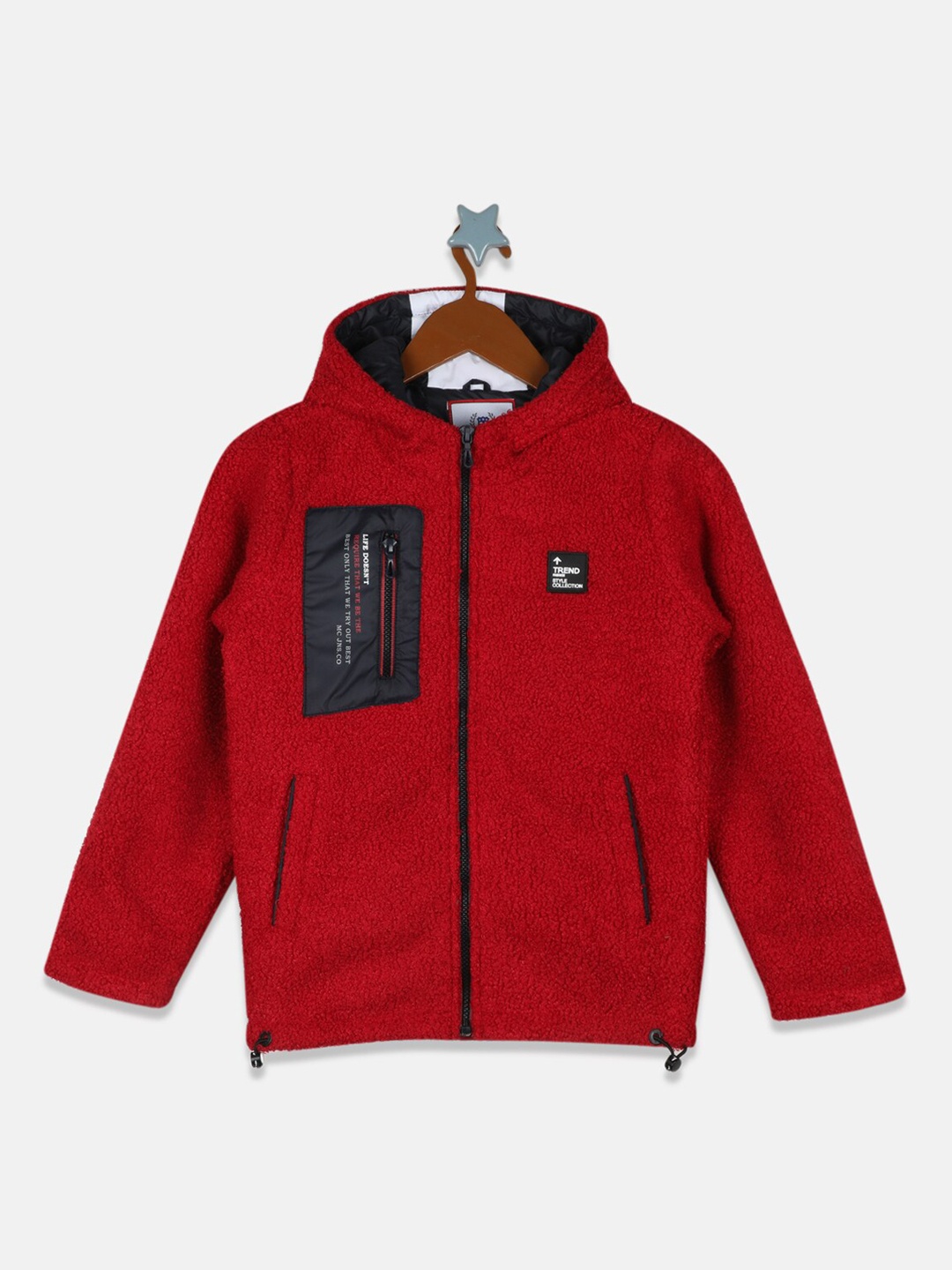 

Monte Carlo Boys Red Lightweight Tailored Jacket with Patchwork
