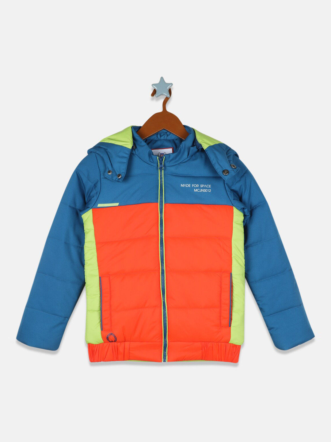 

Monte Carlo Boys Blue & Orange Colourblocked Lightweight Padded Jacket