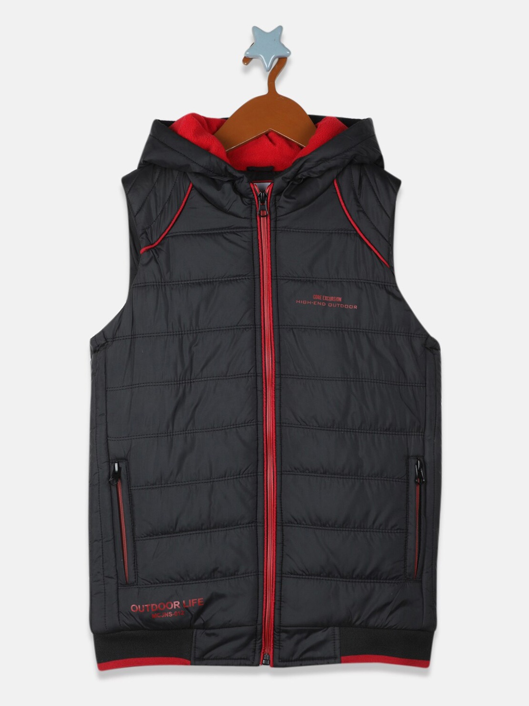 

Monte Carlo Boys Black Red Lightweight Puffer Jacket