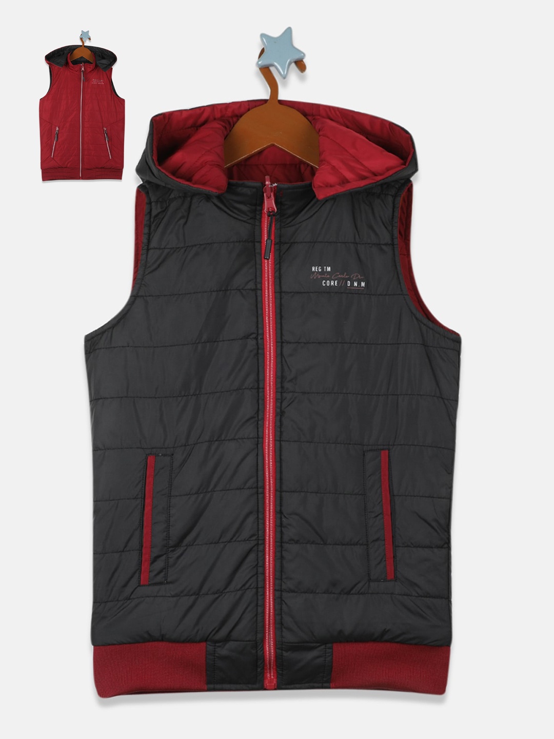 

Monte Carlo Boys Maroon & Black Reversible Padded Jacket