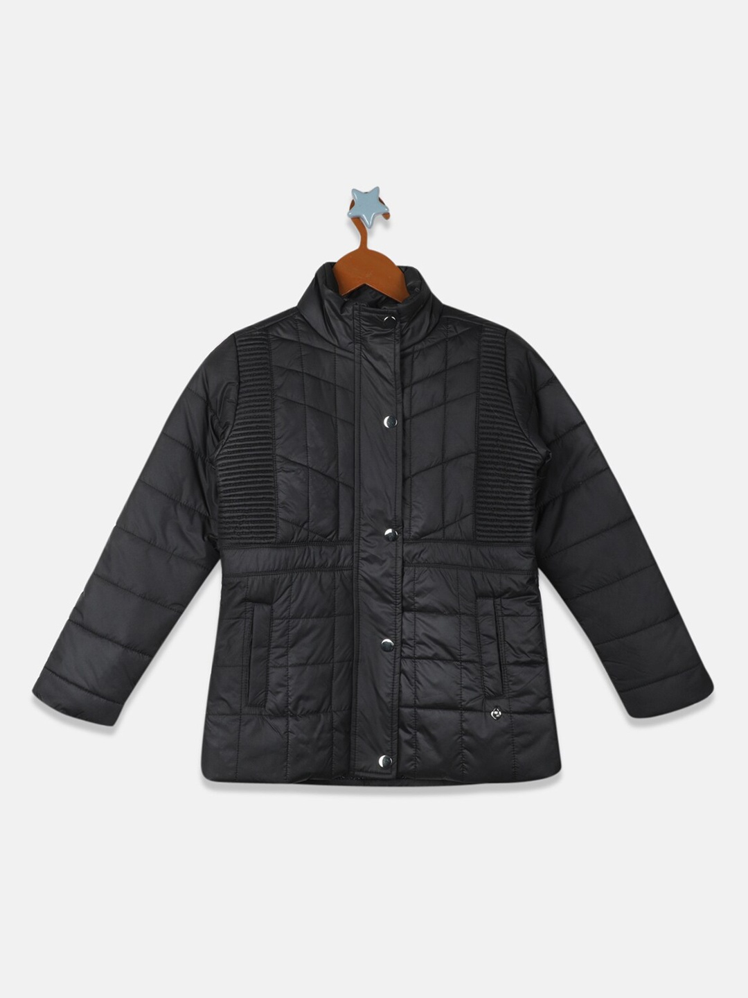 

Monte Carlo Girls Black Lightweight Padded Jacket with Patchwork